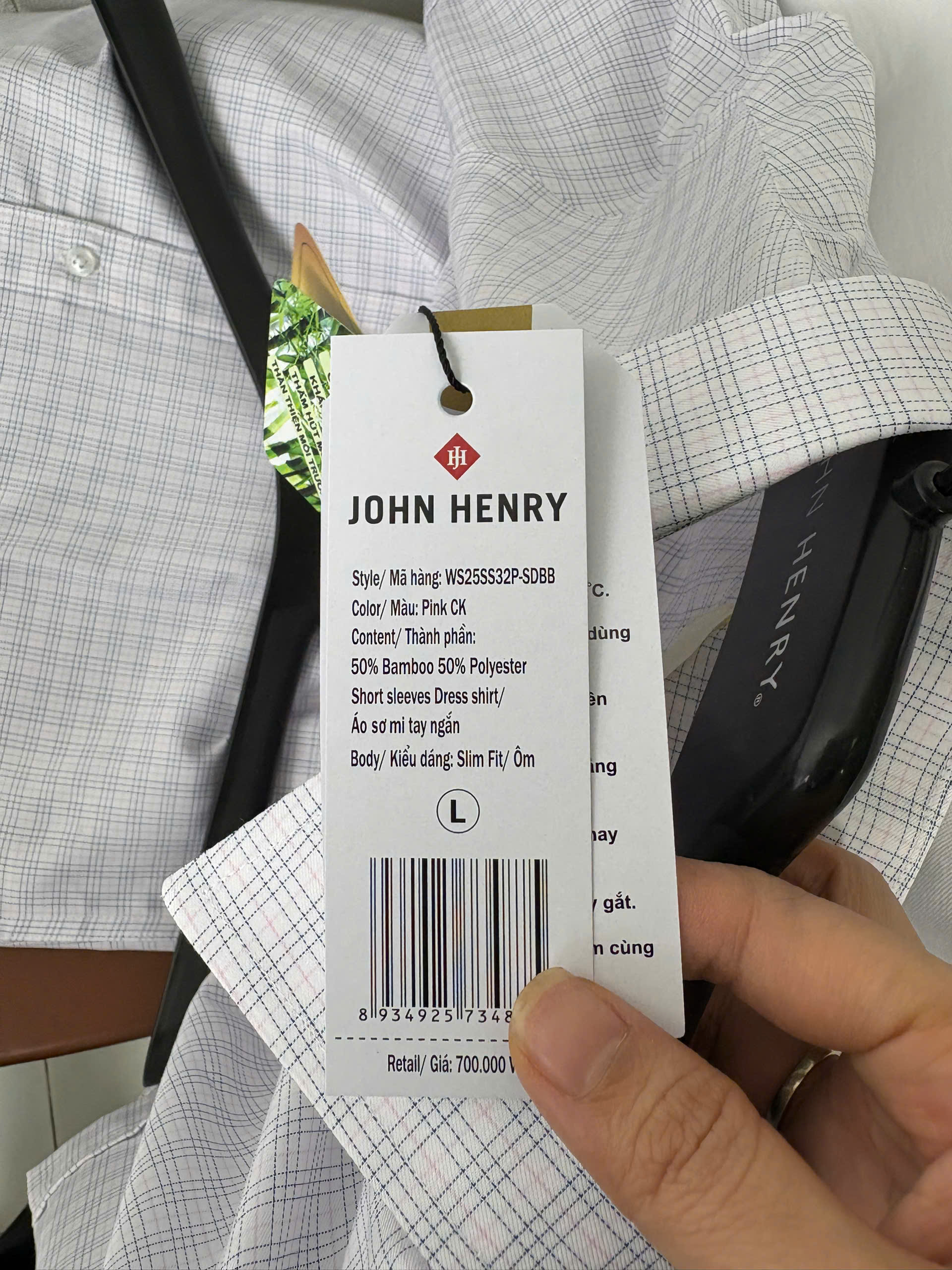Áo Sơ Mi Nam Tay Ngắn John Henry Caro WS25SS32P-SDBB