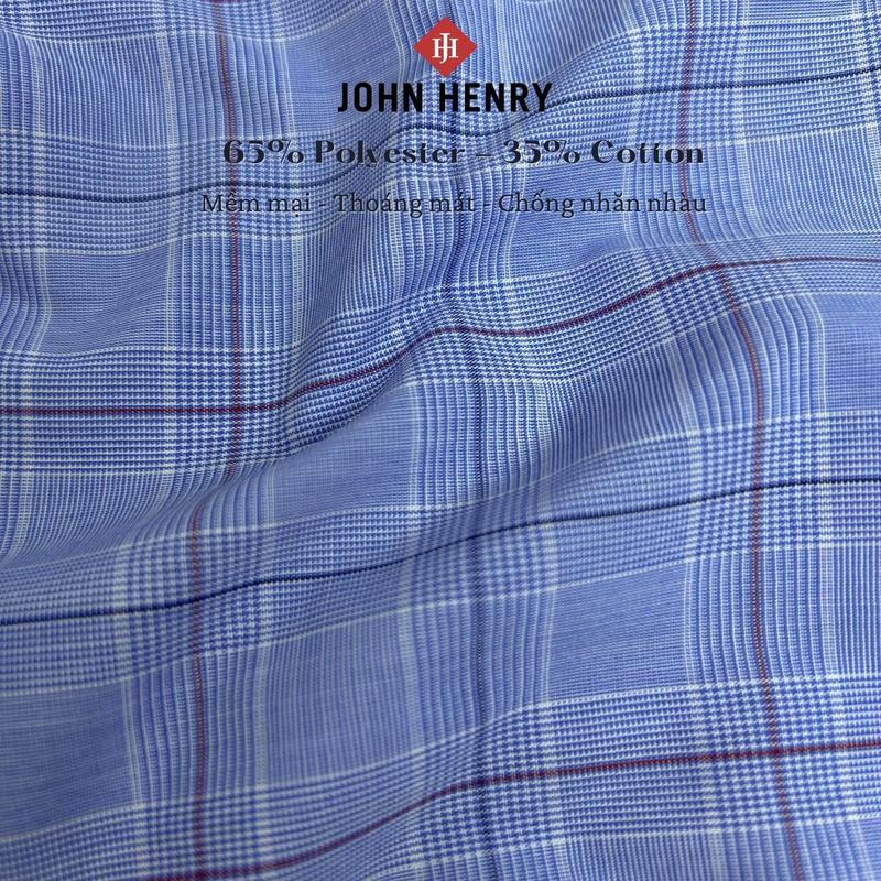 Áo Sơ Mi Nam Tay Ngắn John Henry họa tiết WS25SS47P-SD