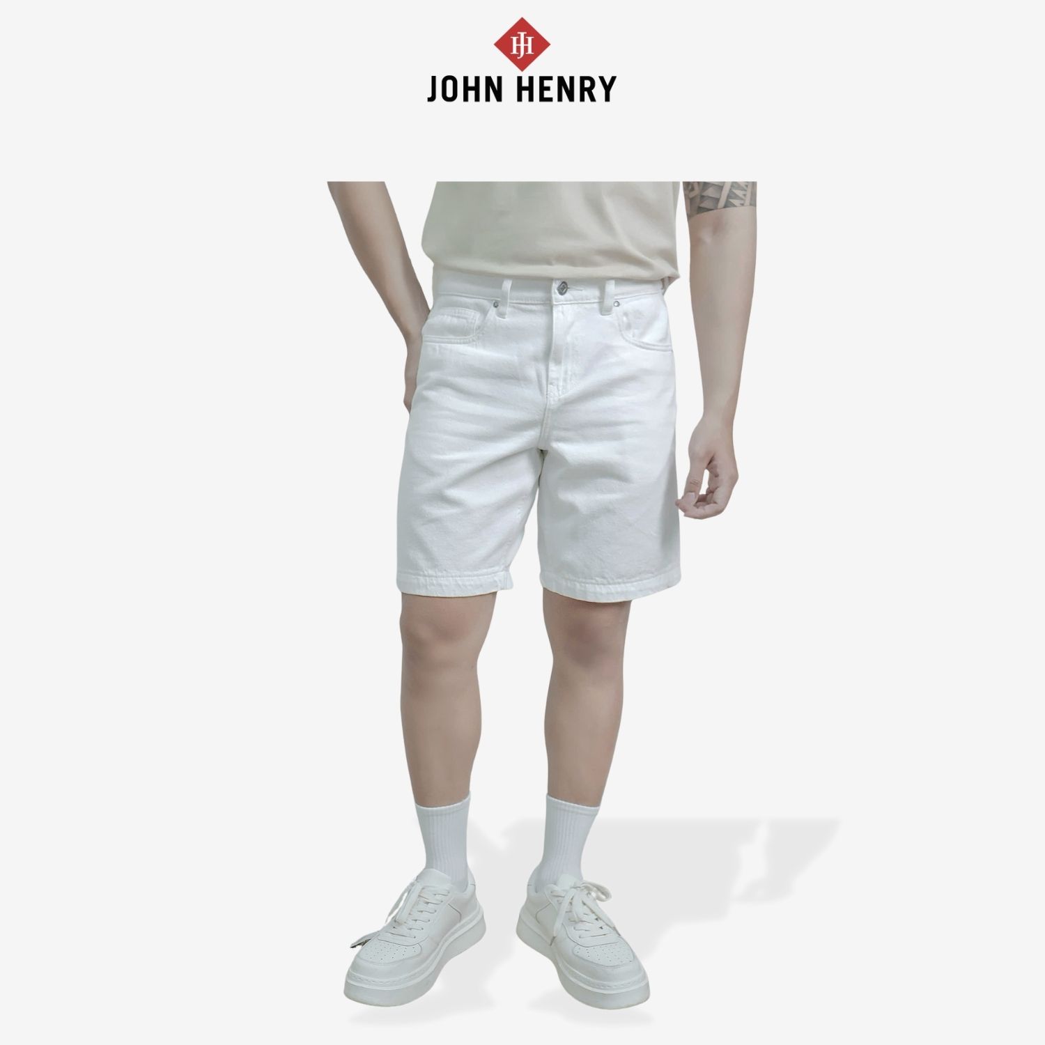 Quần Short Jean Nam John Henry Trẻ Trung Năng Động SP25FH28P-AKJN