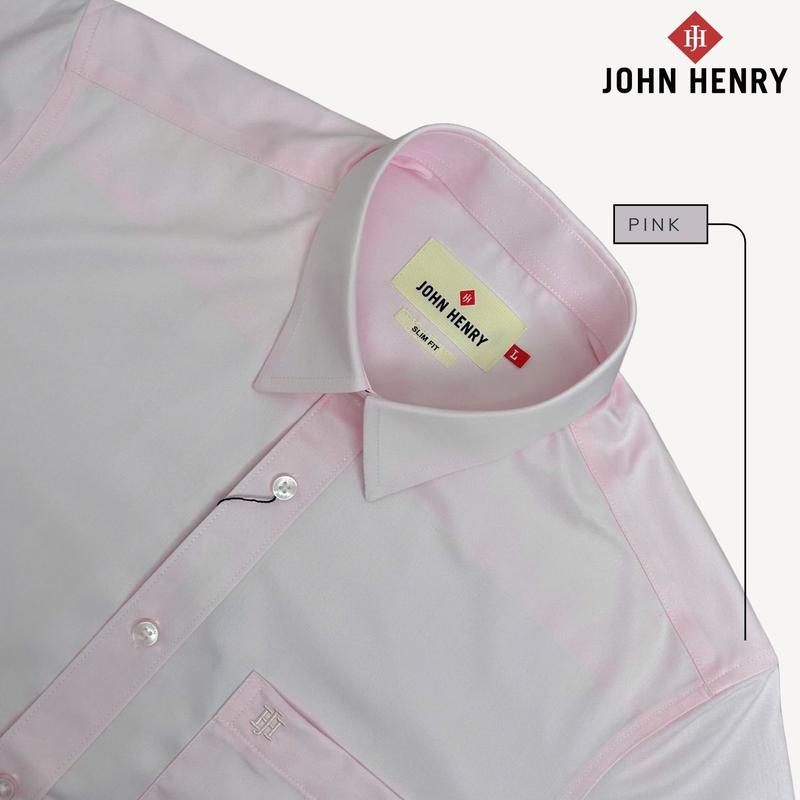 Áo Sơ Mi Nam Tay Ngắn John Henry Trơn Không Họa Tiết WS25FH71P-SDBBEX