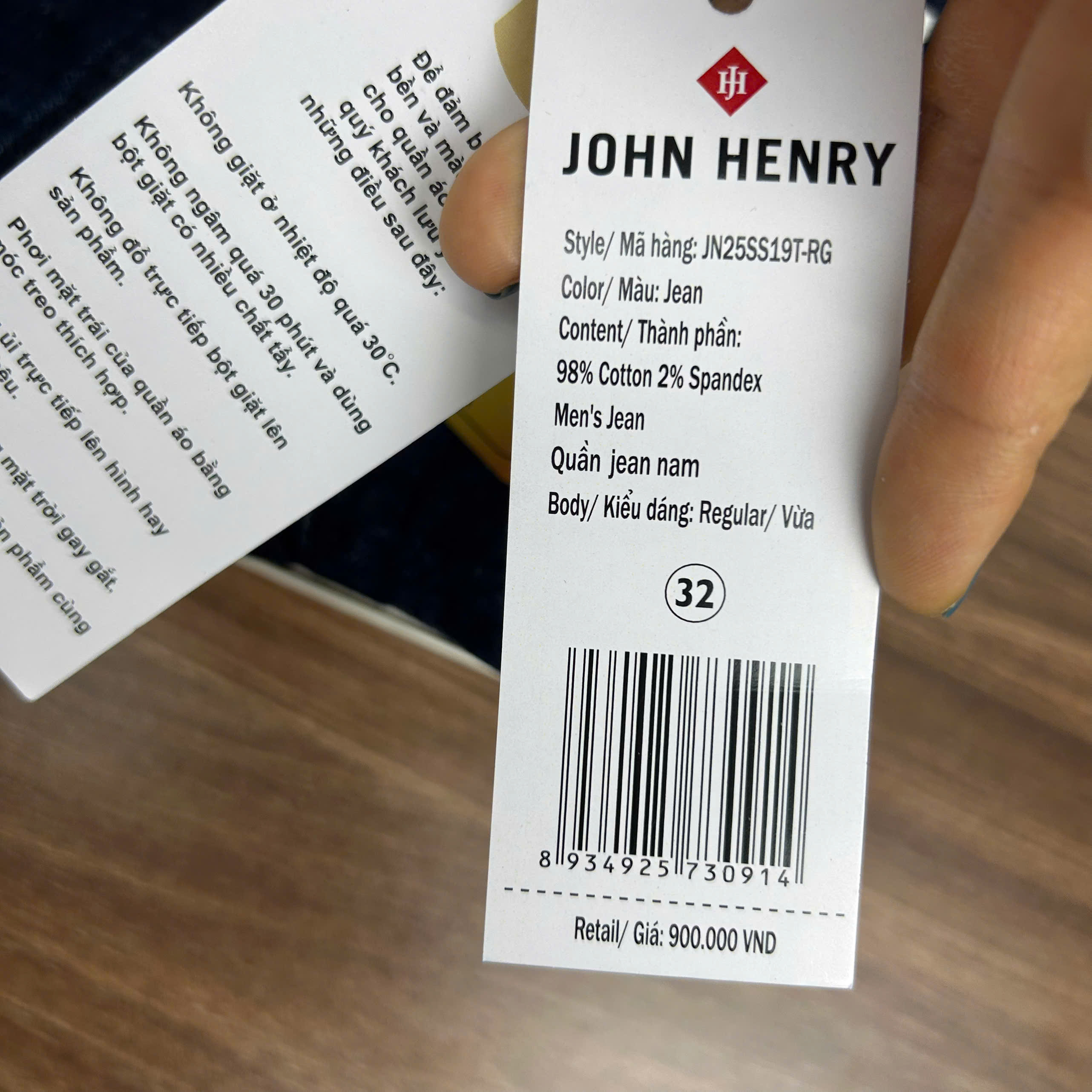 Quần Jean Dài Nam John Henry Form Vừa JN25SS19T-RG - Regular