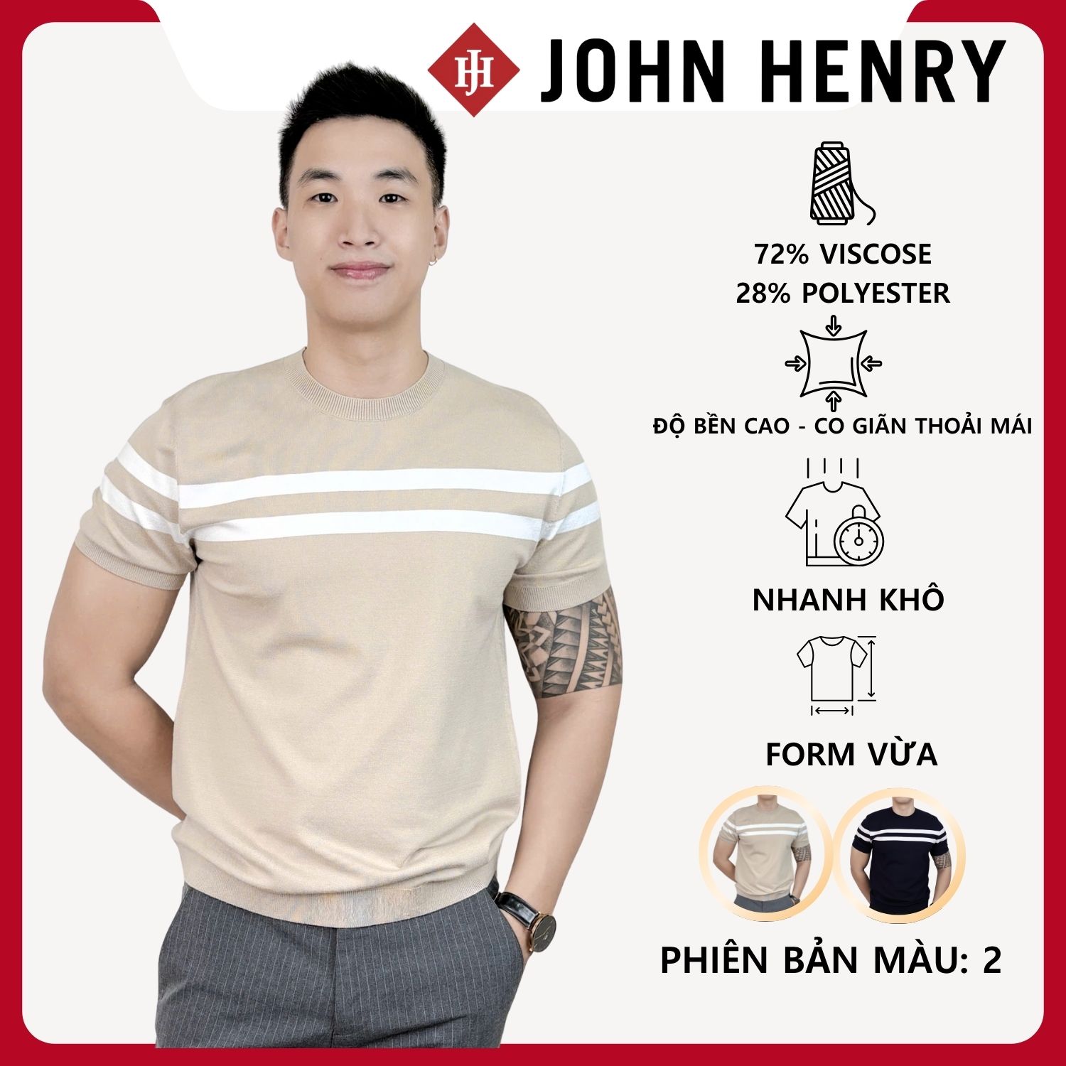 Áo Len Nam Cổ Tròn Tay Ngắn SW25FH02M-SA