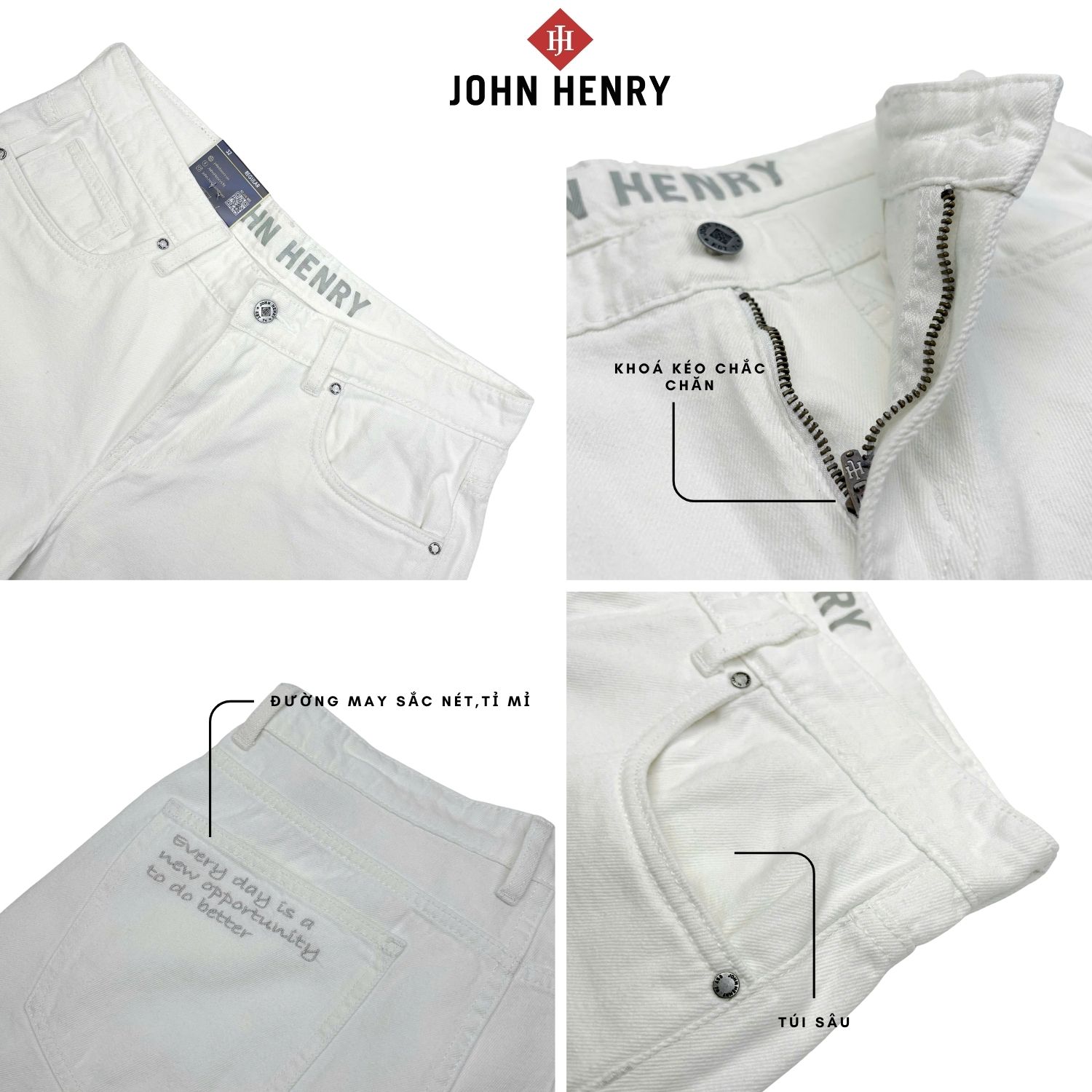 Quần Short Jean Nam John Henry Trẻ Trung Năng Động SP25FH28P-AKJN