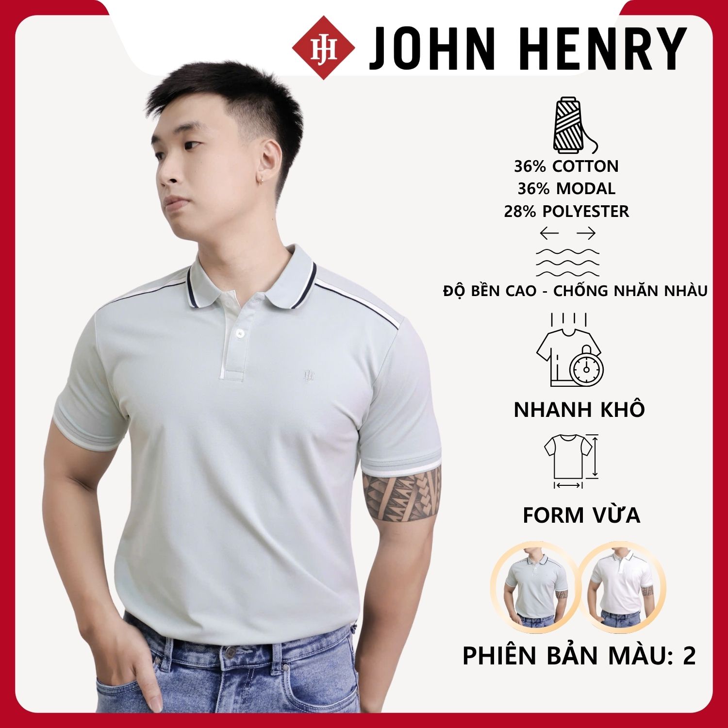 Áo Polo Nam Form Ôm Tay Ngắn KS25FH55T-SC