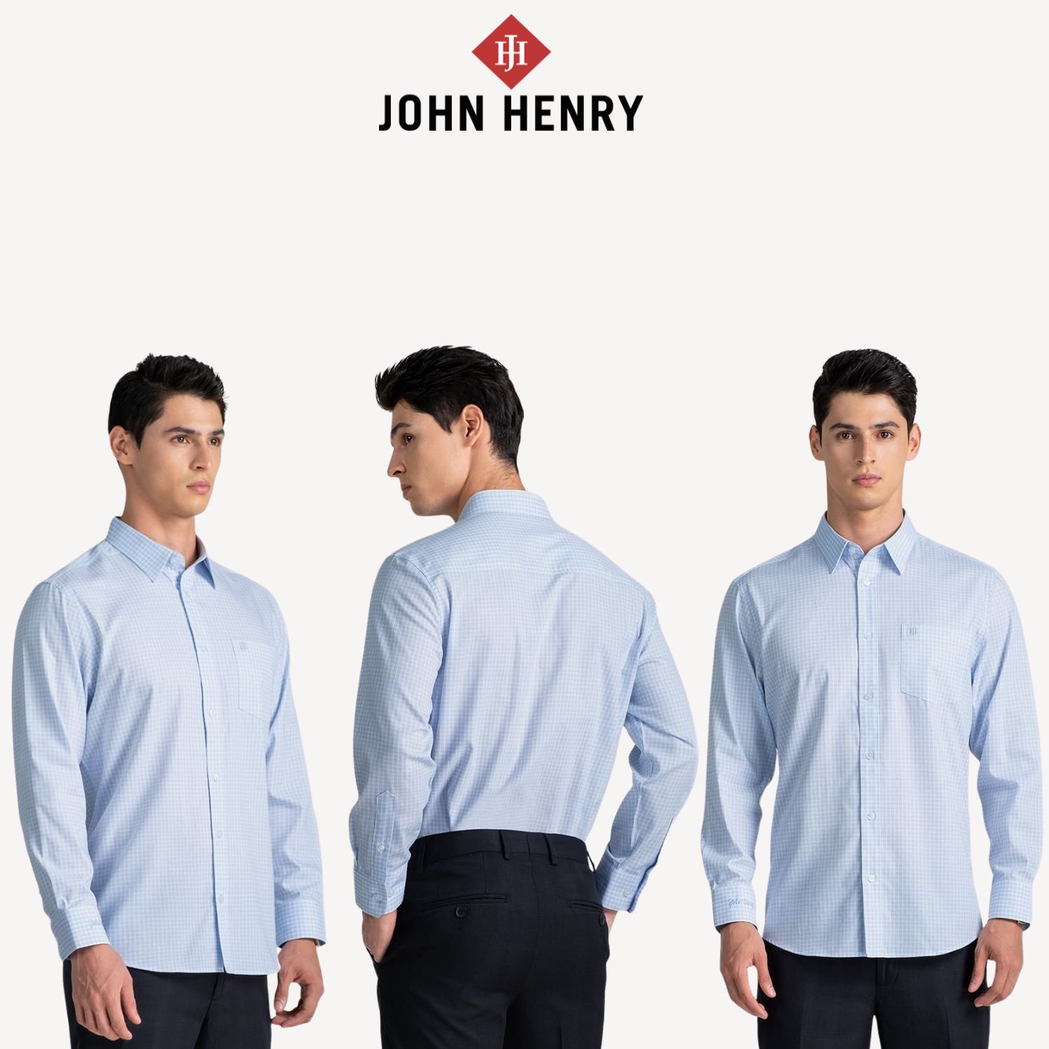 Áo Sơ Mi Nam Tay Ngắn John Henry Caro WS25FH67C-LD
