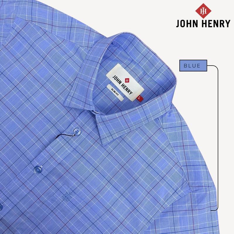Áo Sơ Mi Nam Tay Ngắn John Henry họa tiết WS25SS47P-SD