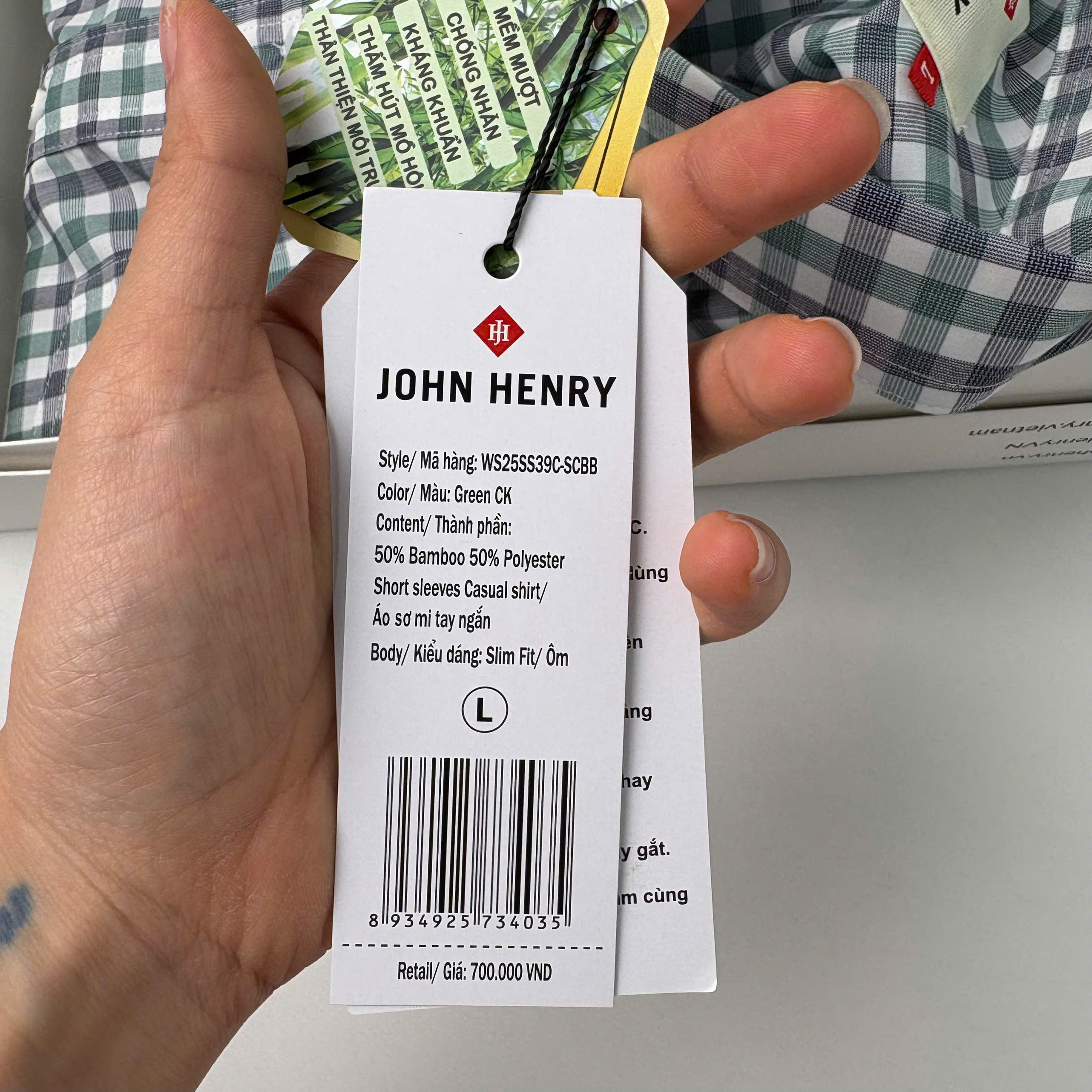 Áo Sơ Mi Nam Tay Ngắn John Henry Caro WS25SS39C-SCBB
