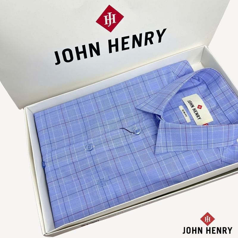 Áo Sơ Mi Nam Tay Ngắn John Henry họa tiết WS25SS47P-SD