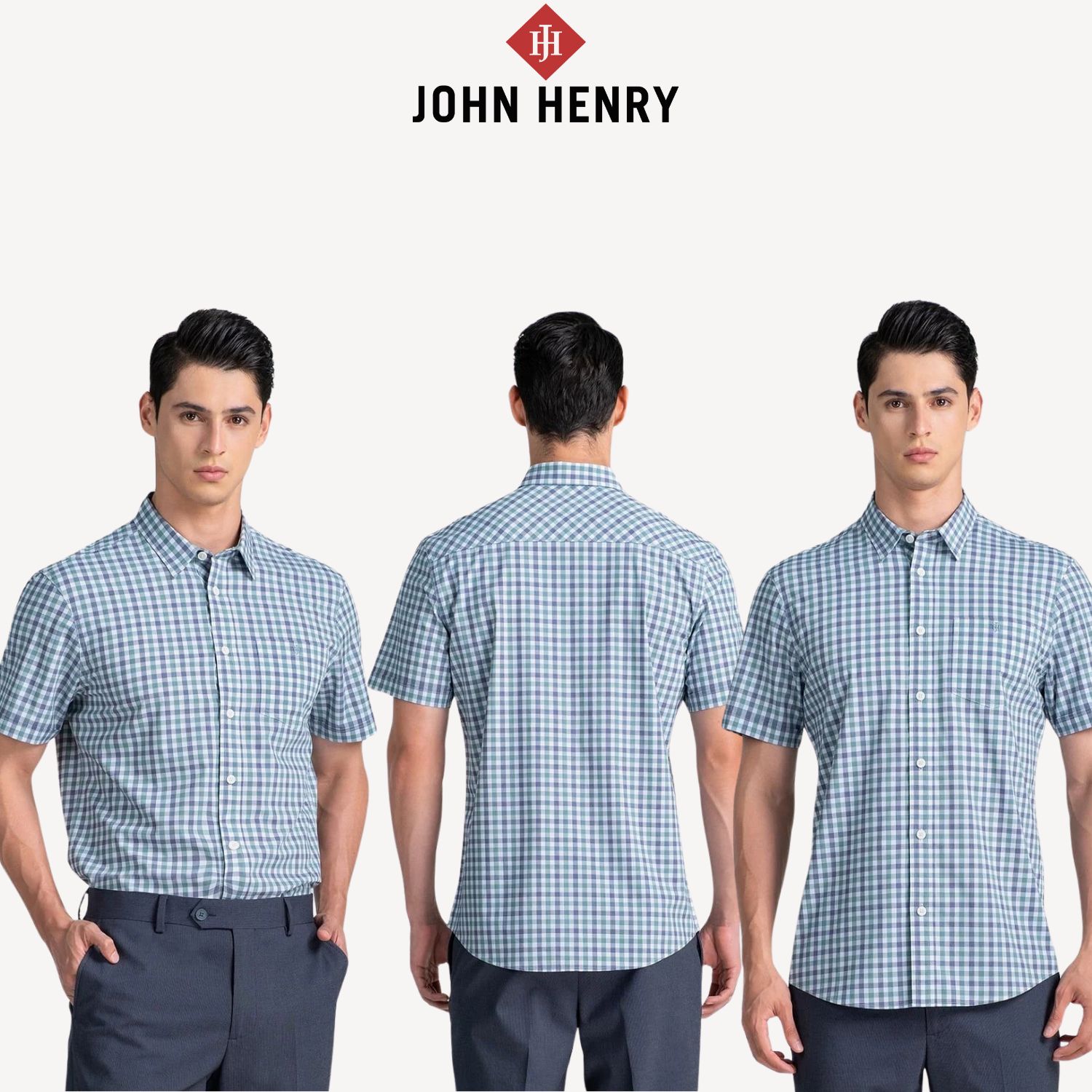 Áo Sơ Mi Nam Tay Ngắn John Henry Caro WS25SS39C-SCBB