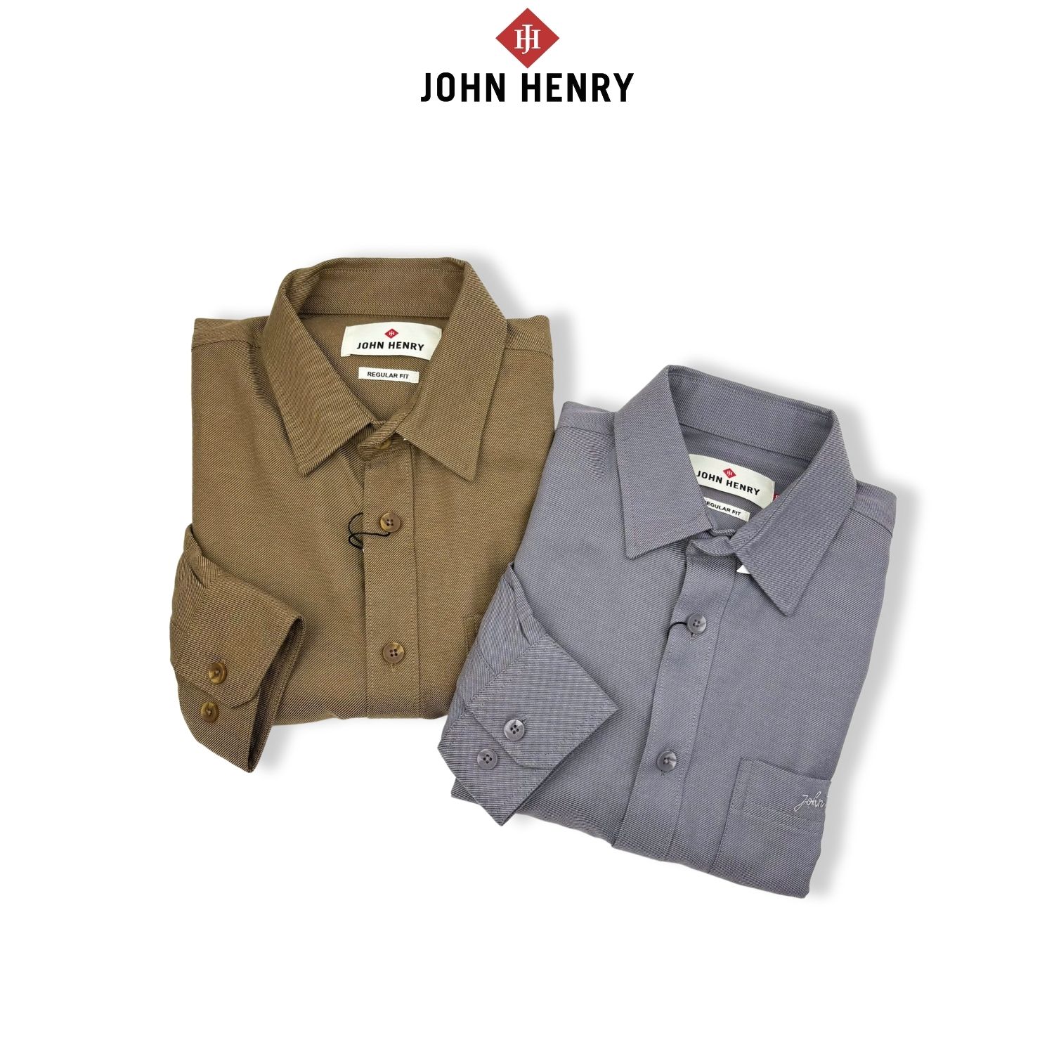 Áo sơ mi nam dài tay John Henry Form Vừa WS25FH84C-LCRG