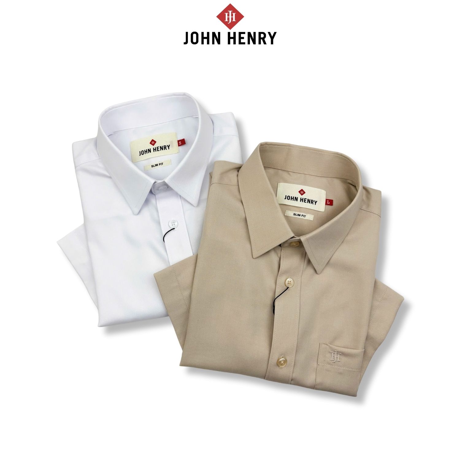 Áo Sơ Mi Nam Tay Ngắn John Henry lịch lãm, thời thượng WS25FH76P-SD