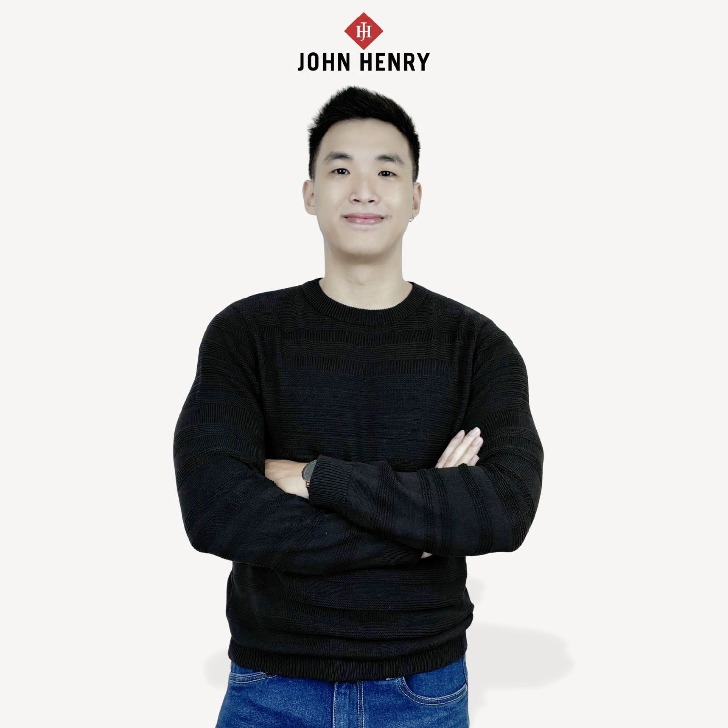 Áo Len Nam Cổ Tròn Tay Ngắn SW25FH08P-LB