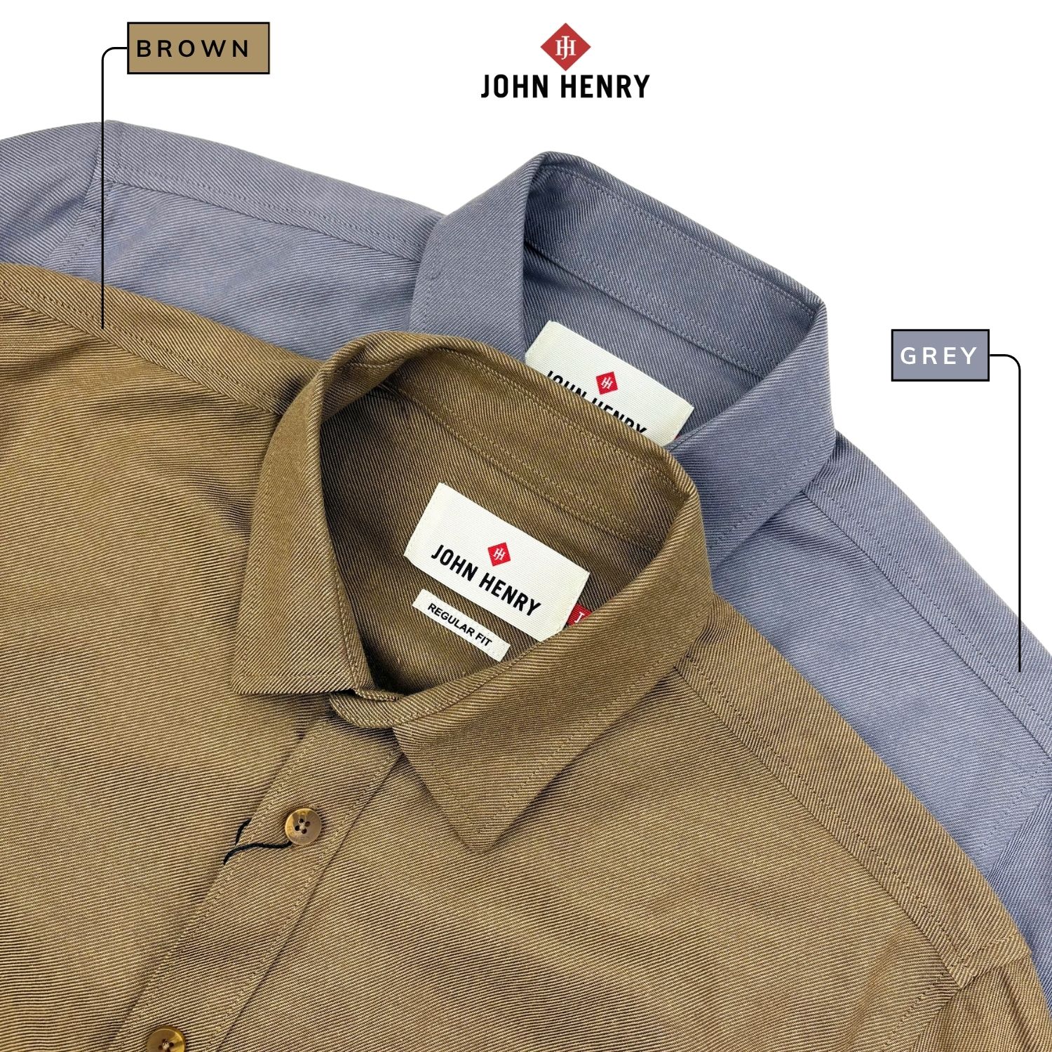 Áo sơ mi nam dài tay John Henry Form Vừa WS25FH84C-LCRG