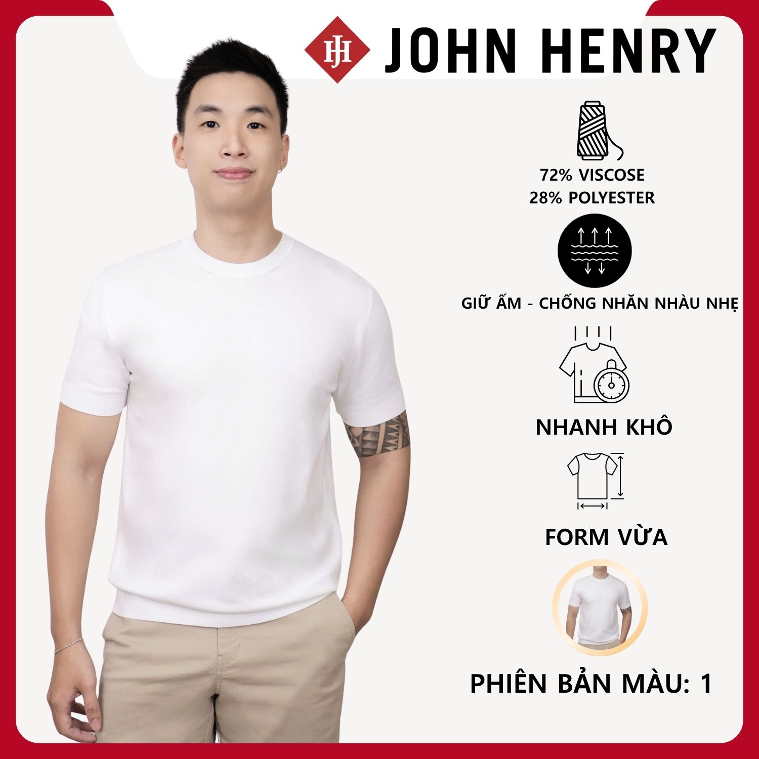 Áo Len Nam Cổ Tròn Tay Ngắn SW25FH09P-SA