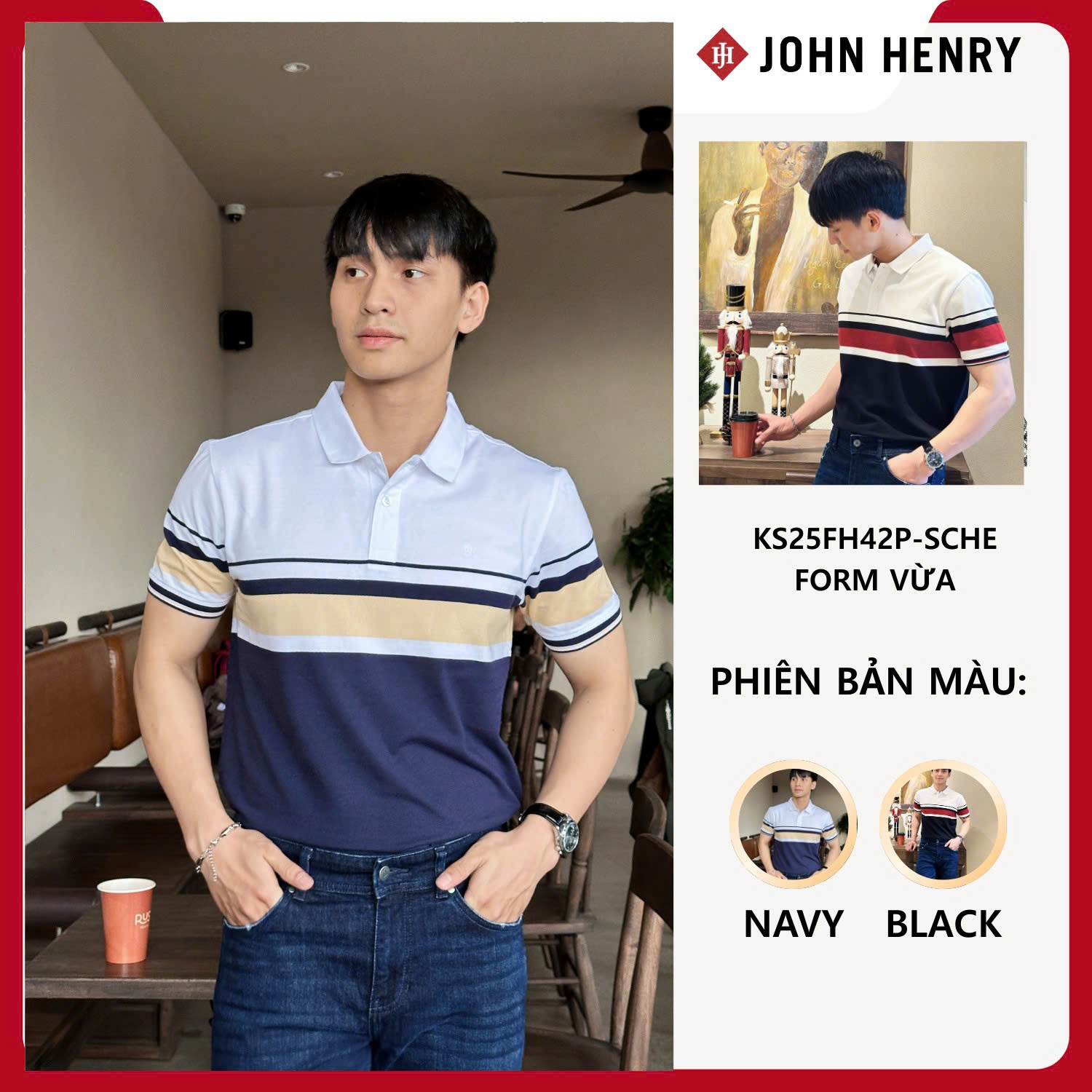 Áo Polo Nam Tay Ngắn Form Vừa KS25FH42P-SCHE