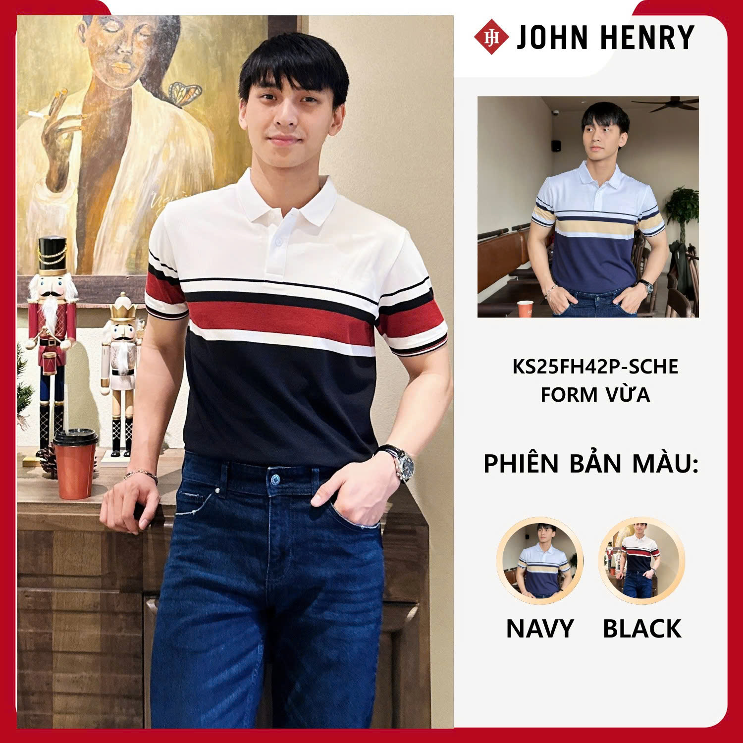 Áo Polo Nam Tay Ngắn Form Vừa KS25FH42P-SCHE