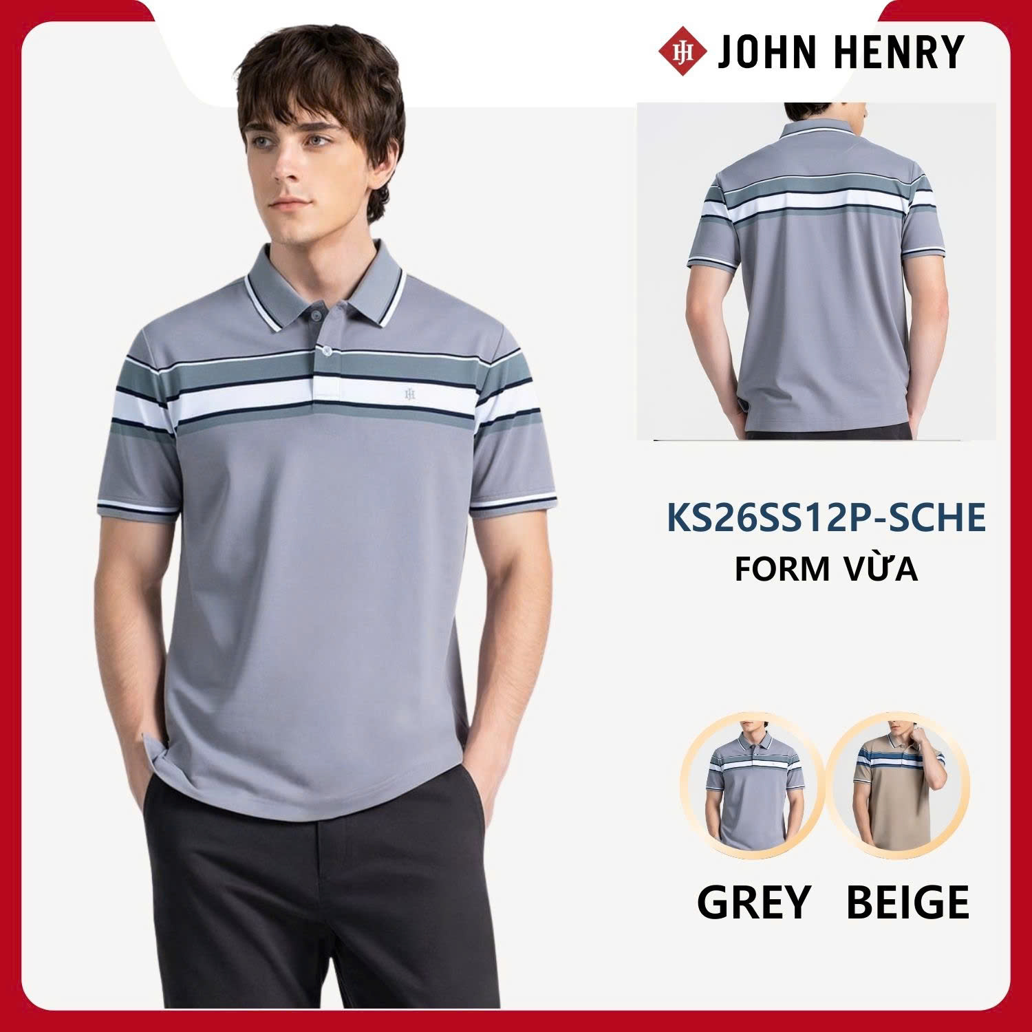 Áo Polo Nam Tay Ngắn Form Vừa KS26SS12P-SCHE