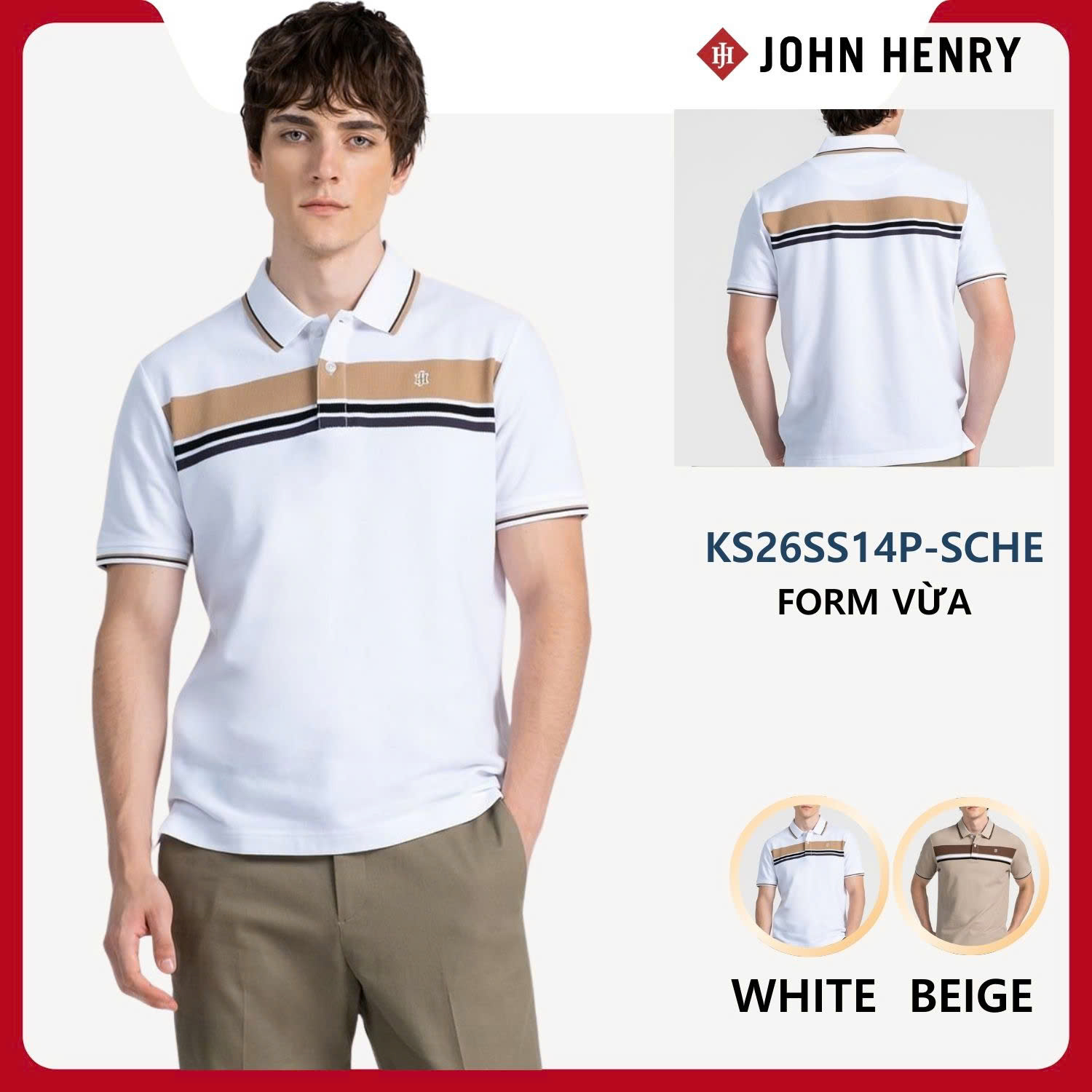 Áo Polo Nam Form Vừa Tay Ngắn KS26SS14P-SCHE