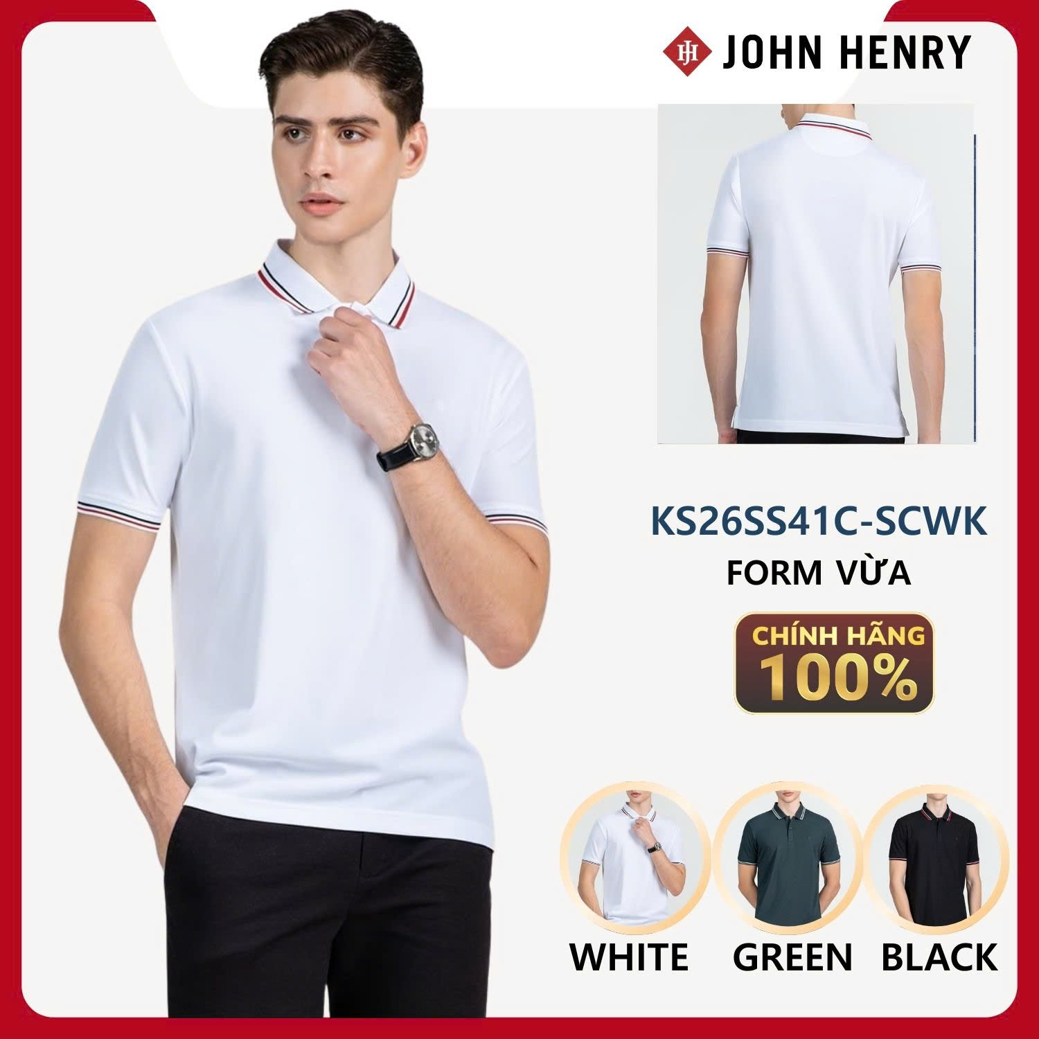 Áo Polo Nam Tay Ngắn Form Vừa KS26SS41C-SCWK