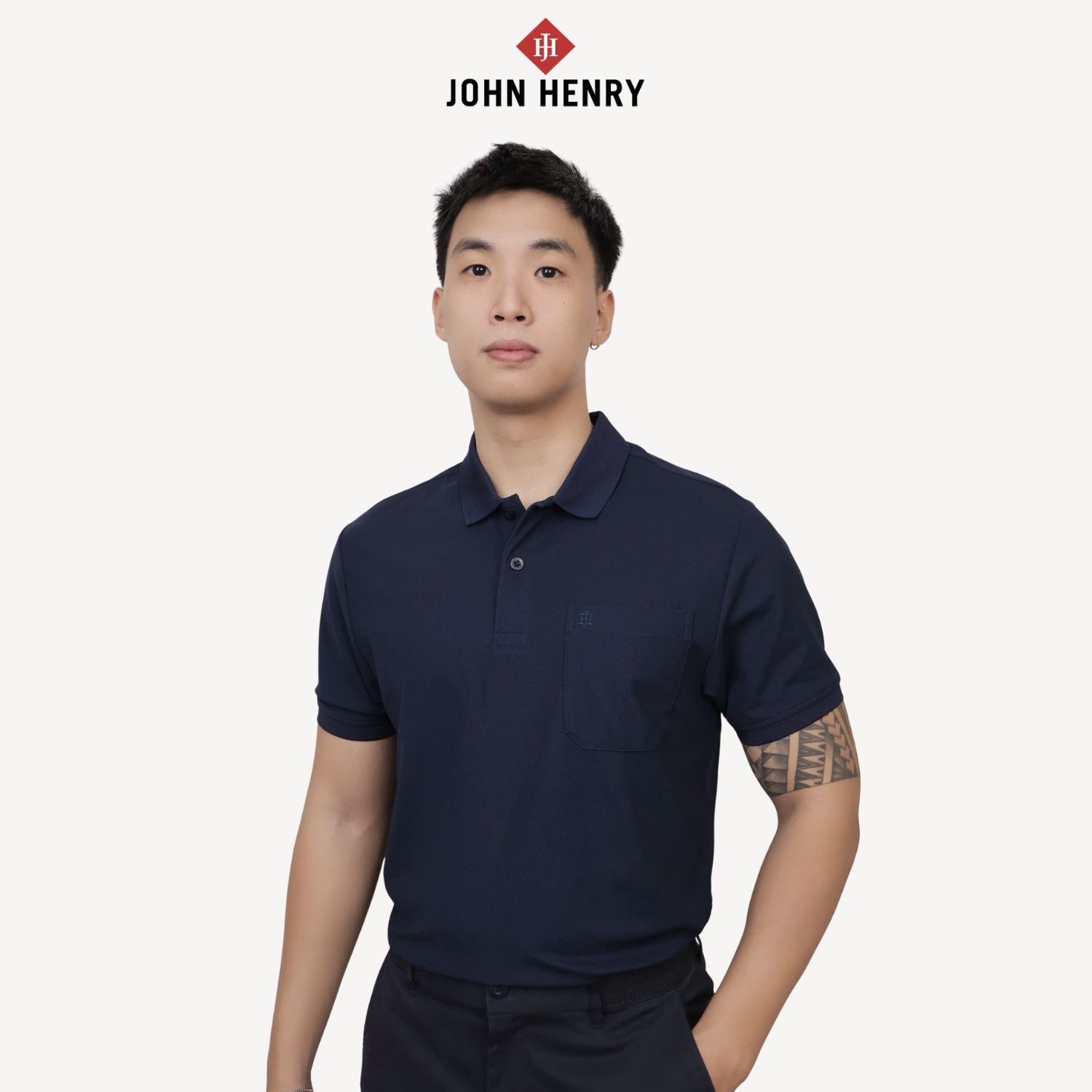 ÁO POLO NAM TAY NGẮN CHUẨN FORM, CÓ TÚI KS26SS04C-CLWK