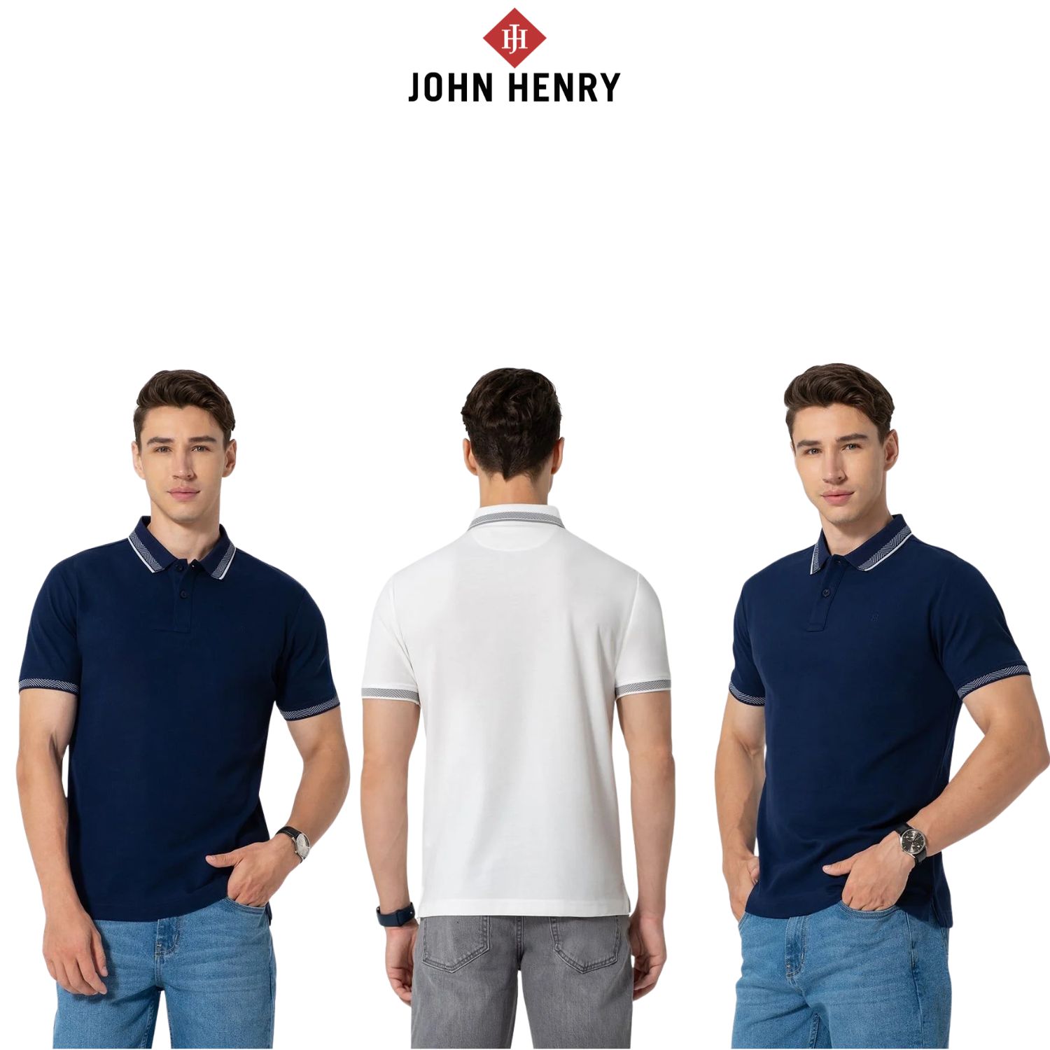 Áo Polo Nam Ngắn Tay John Henry  Form Vừa KS25SS15C-SC