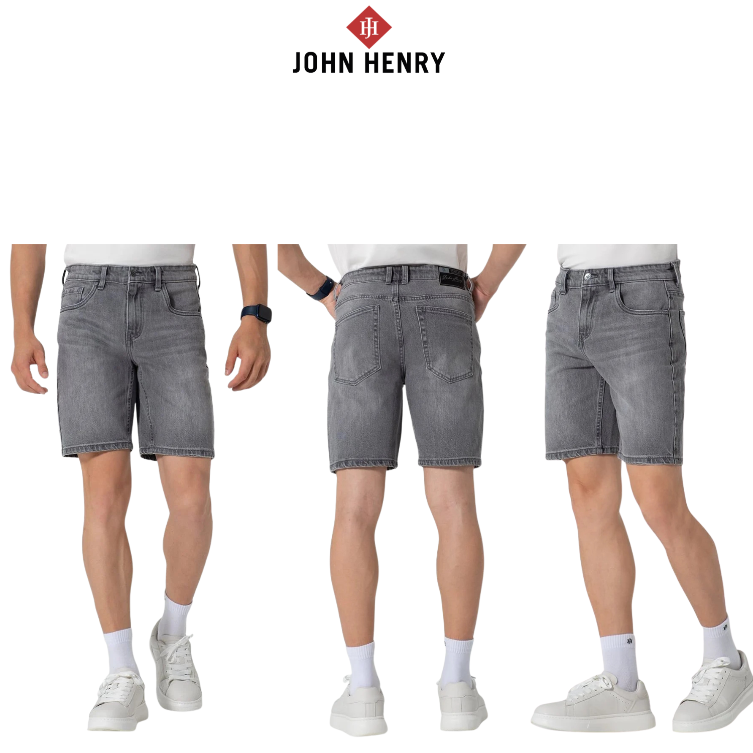 Quần Short Jean Nam John Henry Trẻ Trung Năng Động SP25FH21T-AKJN