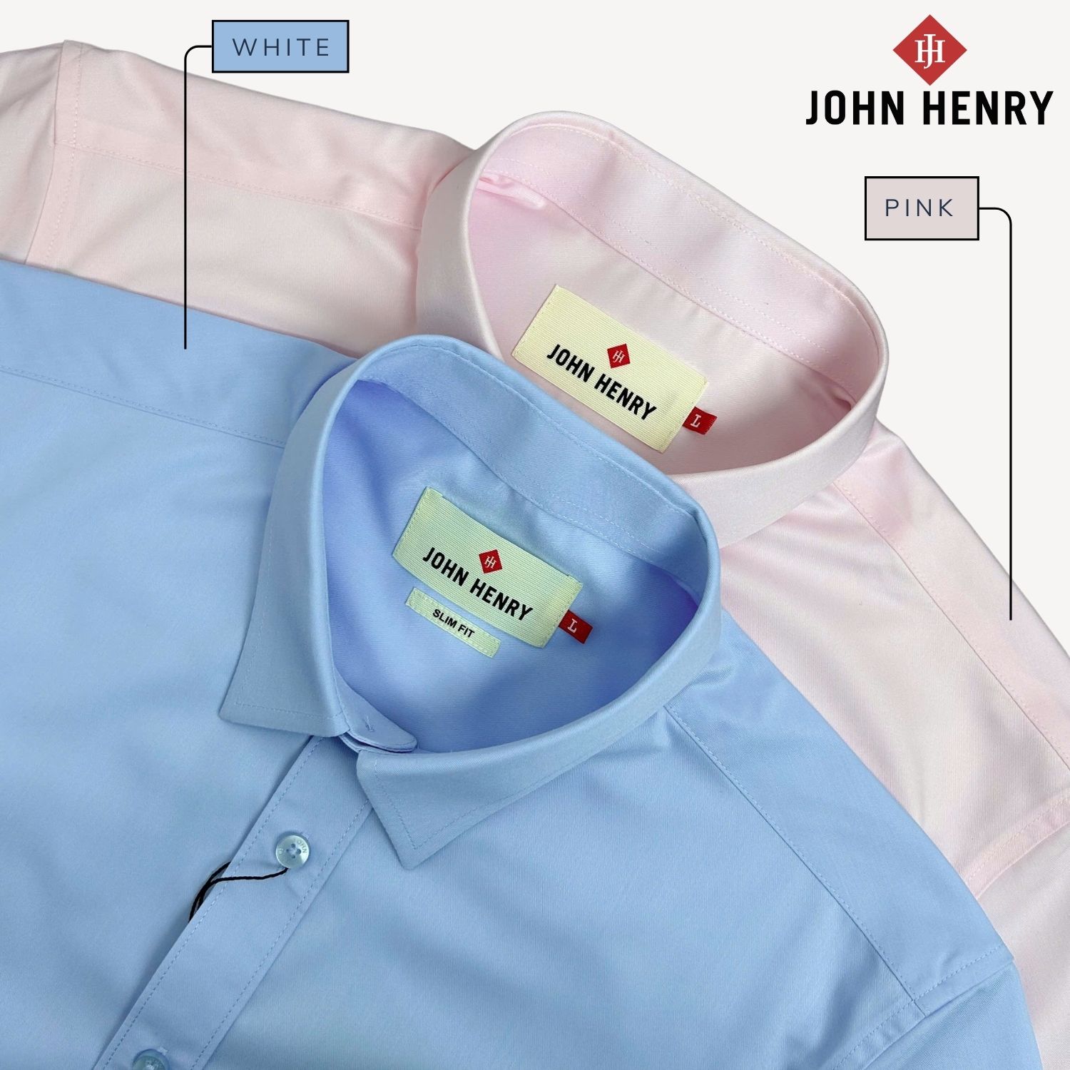 Áo Sơ Mi Nam Tay Ngắn John Henry Trơn Không Họa Tiết WS25FH71P-SDBBEX
