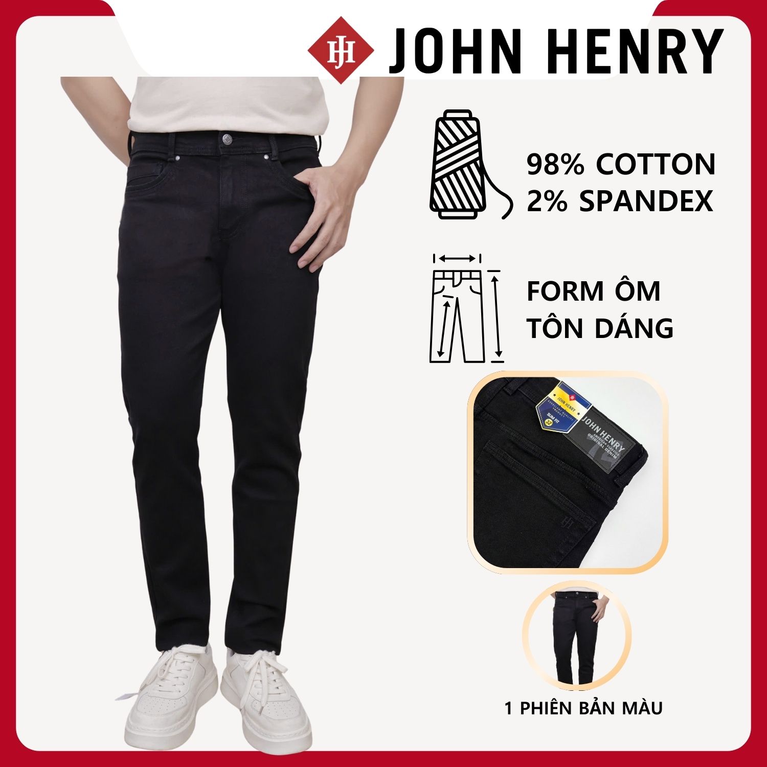 Quần Jeans Nam Form Ôm JN26SS03P-SL