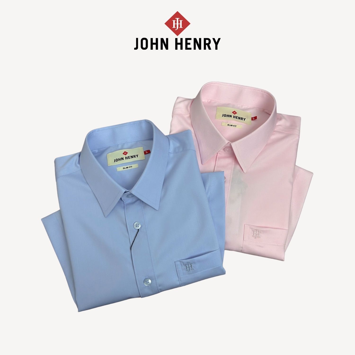 Áo Sơ Mi Nam Tay Ngắn John Henry Trơn Không Họa Tiết WS25FH71P-SDBBEX