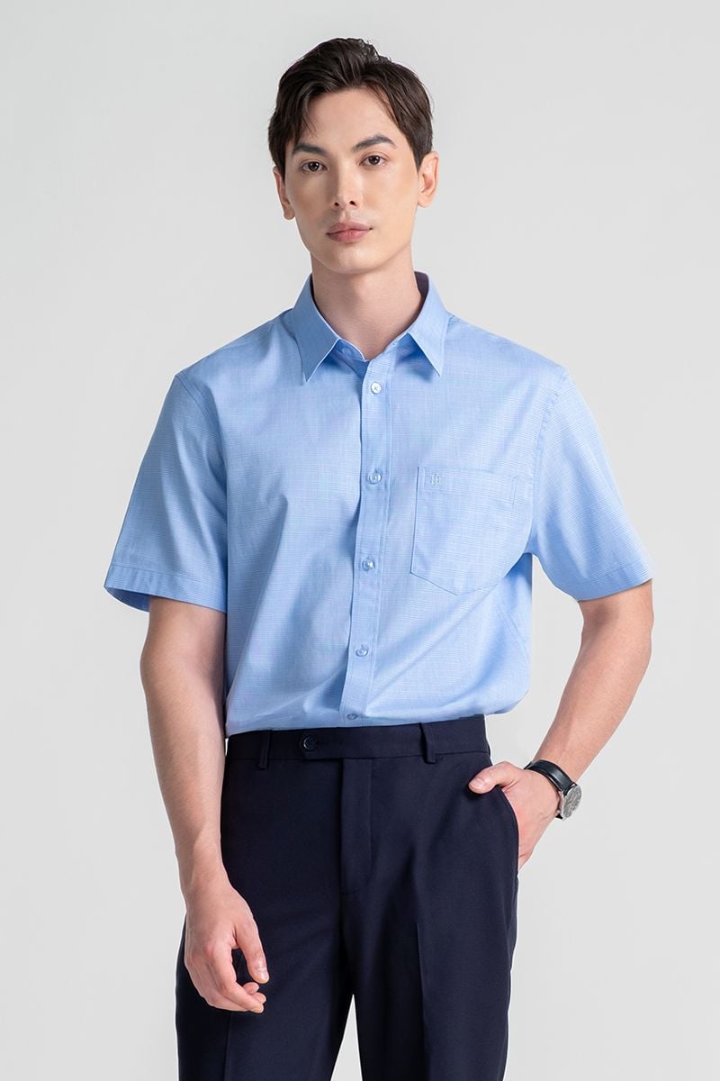 Áo Sơ Mi Nam Tay Ngắn họa tiết, lịch lãm, thời thượng WS25FH101C-SD