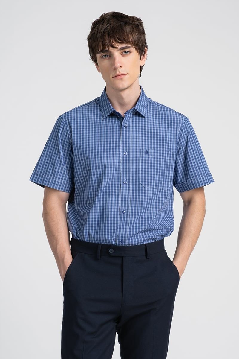 Áo Sơ Mi Nam Tay Ngắn John Henry Caro WS25FH91T-SDBB