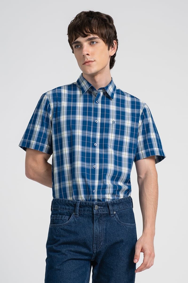 Áo Sơ Mi Nam Tay Ngắn John Henry Caro WS25FH95C-SCBB