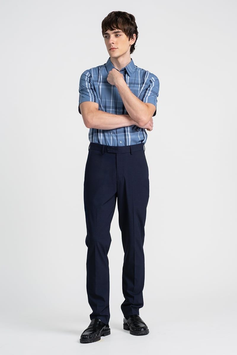 Áo Sơ Mi Nam Tay Ngắn John Henry Caro WS25FH96C-SDBB