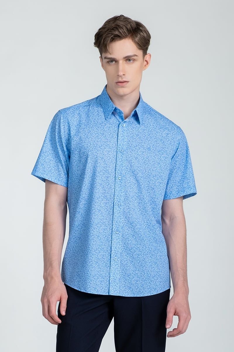 Áo Sơ Mi Ngắn Tay John Henry Form Ôm WS25SS19C-SDBB