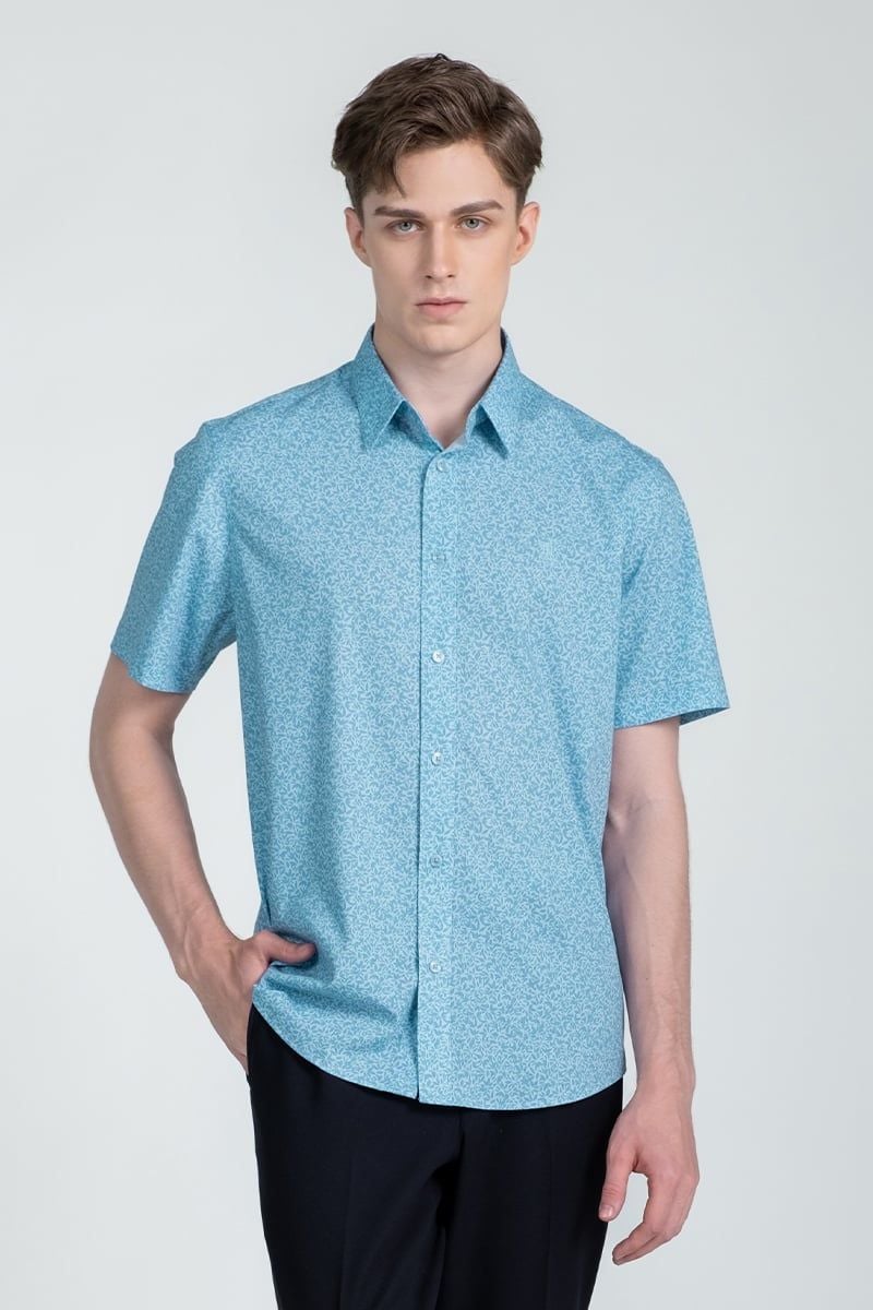 Áo Sơ Mi Ngắn Tay John Henry Form Ôm WS25SS19C-SDBB