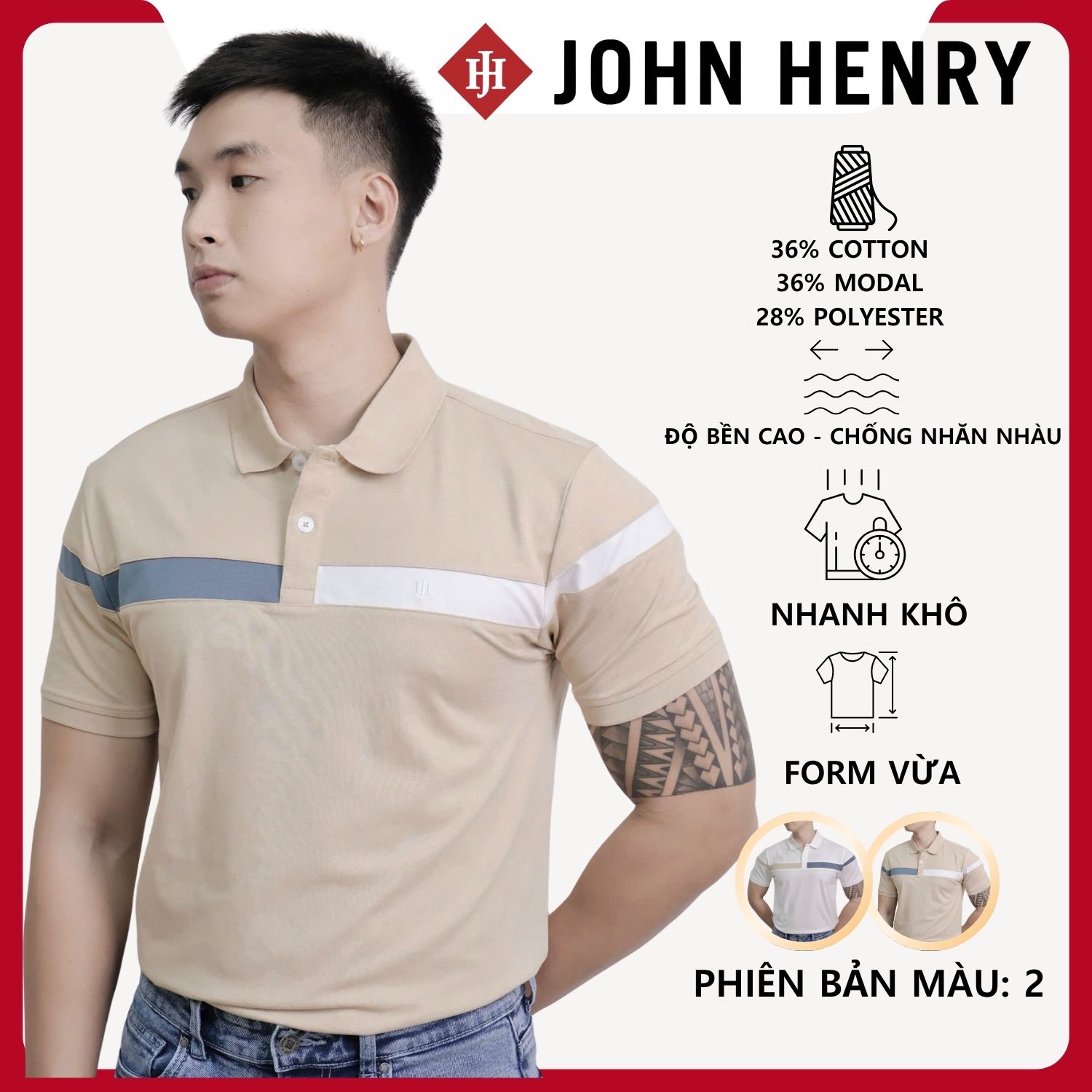 Áo Polo Nam Form Ôm Tay Ngắn KS25FH58C-SC