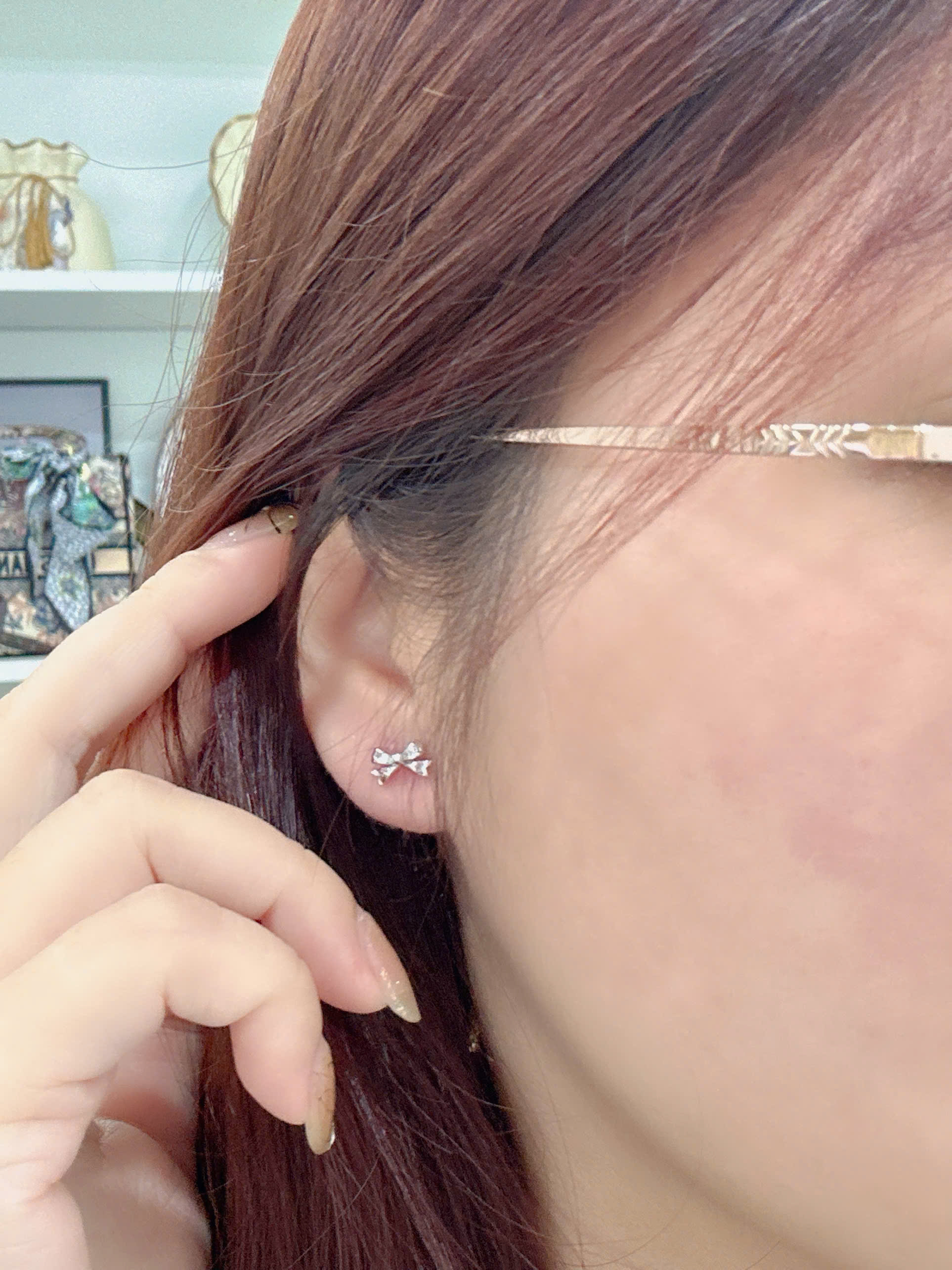 Bông tai Bạc - TM027 - 3 cặp cỏ 4 lá và nơ