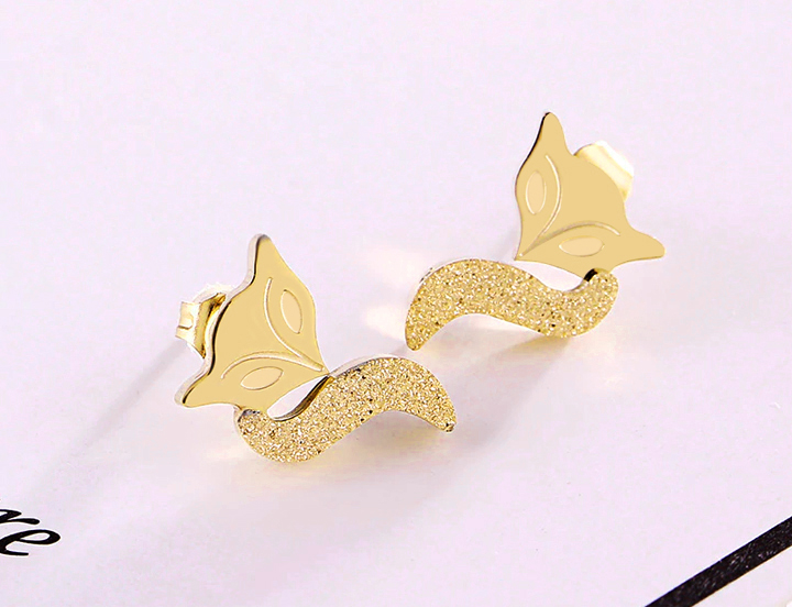 Bông tai Titan - TB016 - hồ ly phun cát nhám