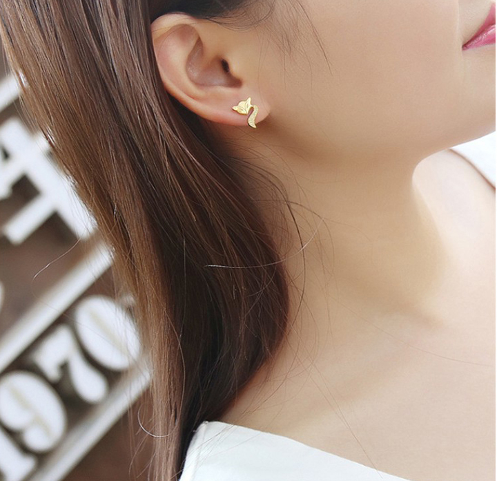 Bông tai Titan - TB016 - hồ ly phun cát nhám