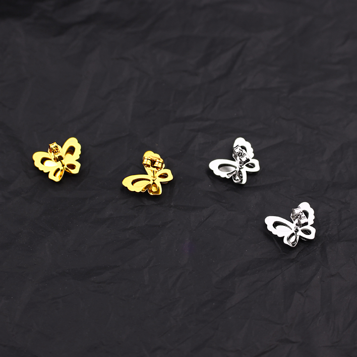 Bông tai Titan - TB236 - hồ điệp khắc máy cánh 2 tầng