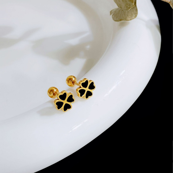 Bông tai Titan - TB276 - nữ - cỏ 4 lá may mắn