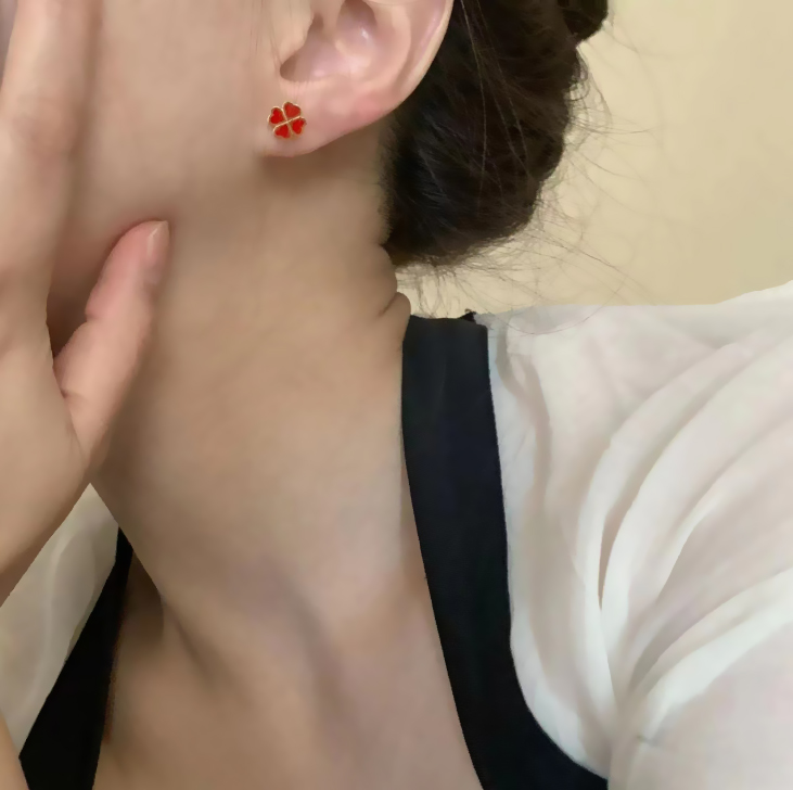 Bông tai Titan - TB276 - nữ - cỏ 4 lá may mắn