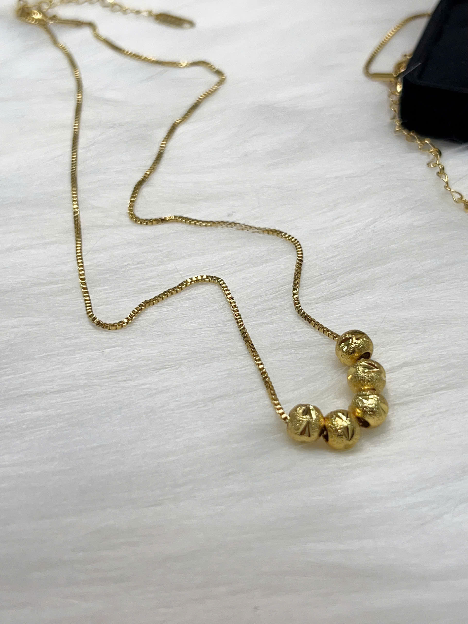 Set trang sức Titan - dây chuyền bi 6ly khắc máy & bông tai bi 5ly