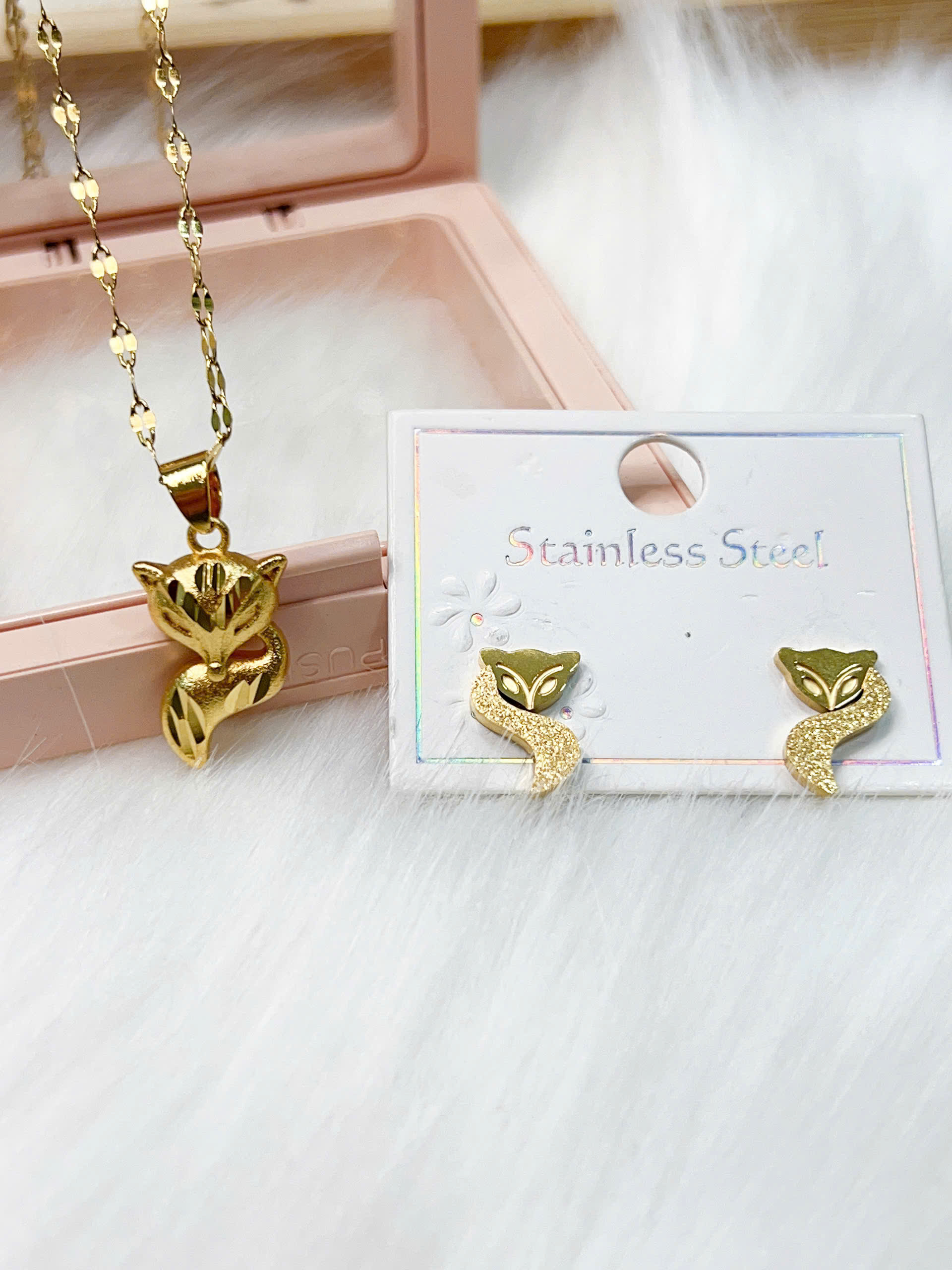 Set trang sức Titan - cáo phun cát nhám