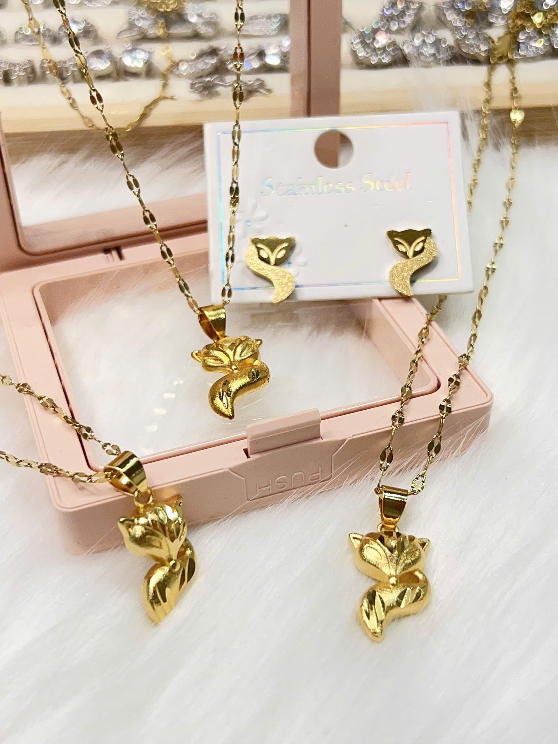 Set trang sức Titan - cáo phun cát nhám