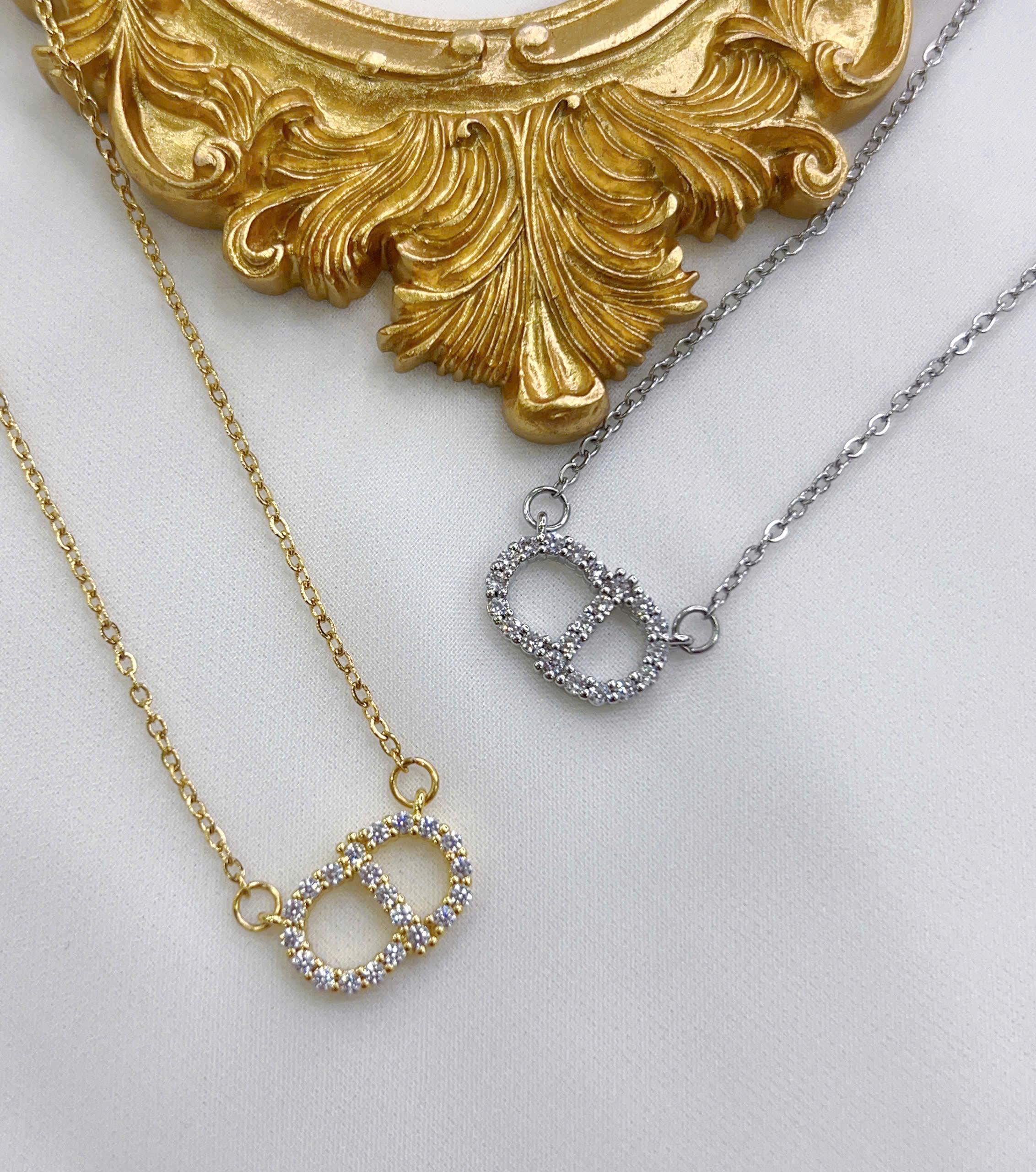 Dây chuyền Titan - TM041 - mặt CD đính full kim