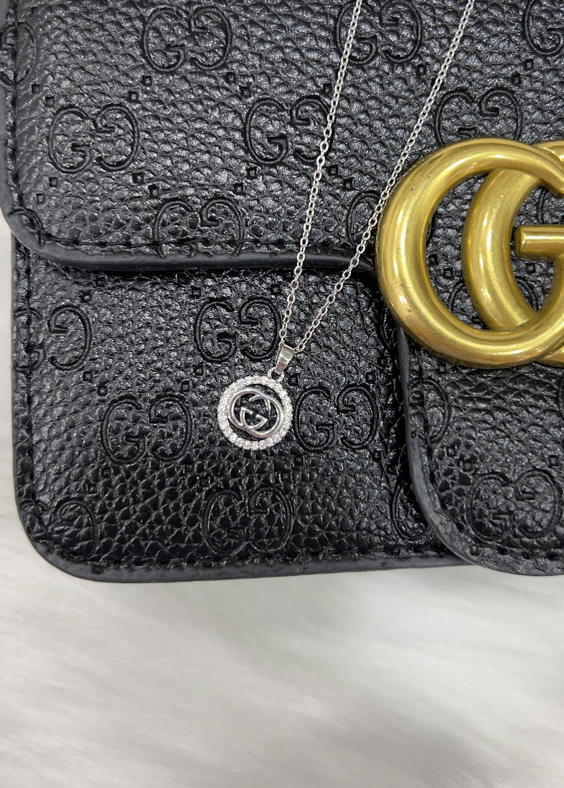 Dây chuyền Titan - TM045 - mặt dây CG đính đá