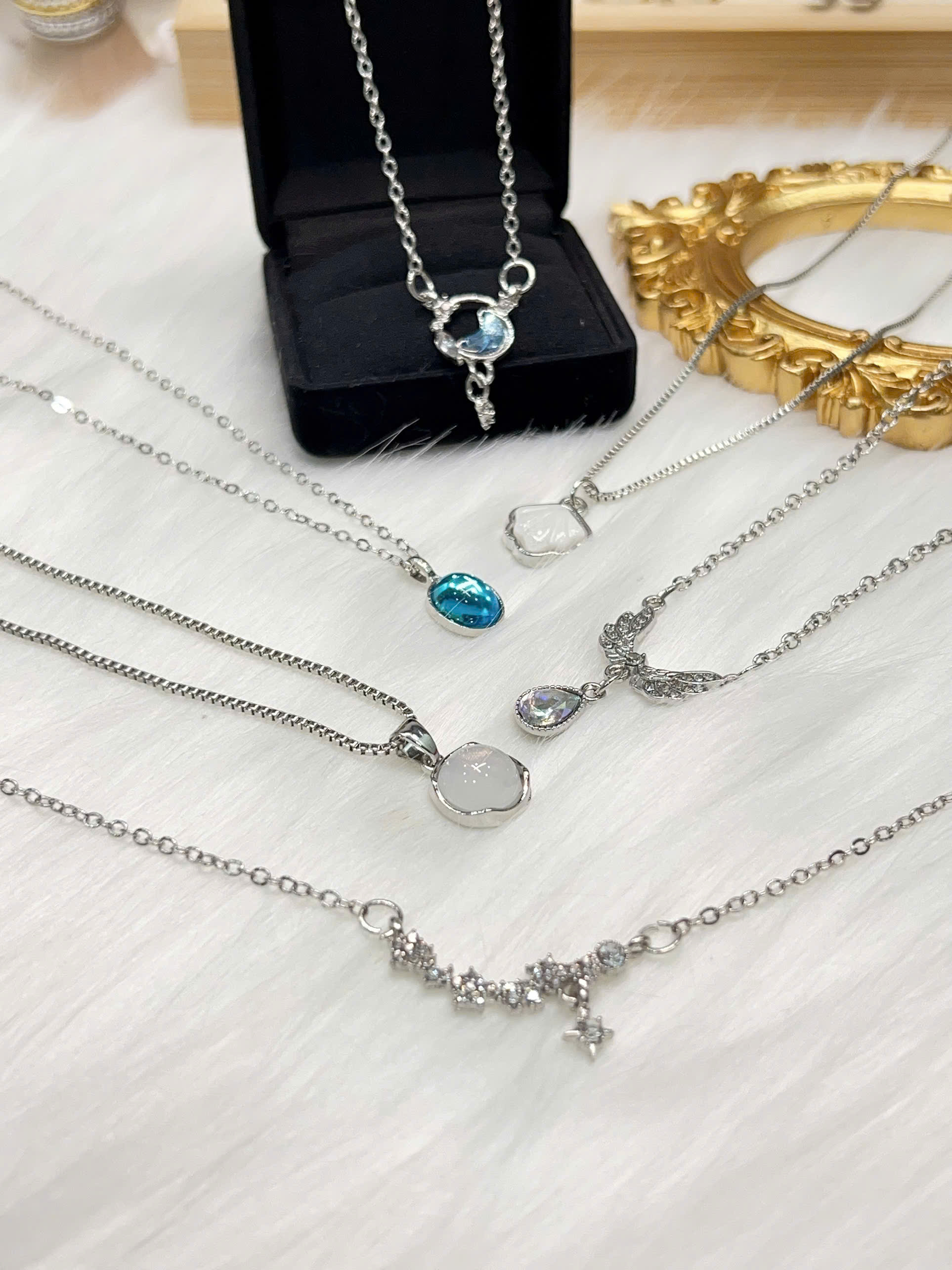 [Thanh lý tồn kho] Dây chuyền Titan - BST nhiều kiểu dáng dây chuyền màu trắng