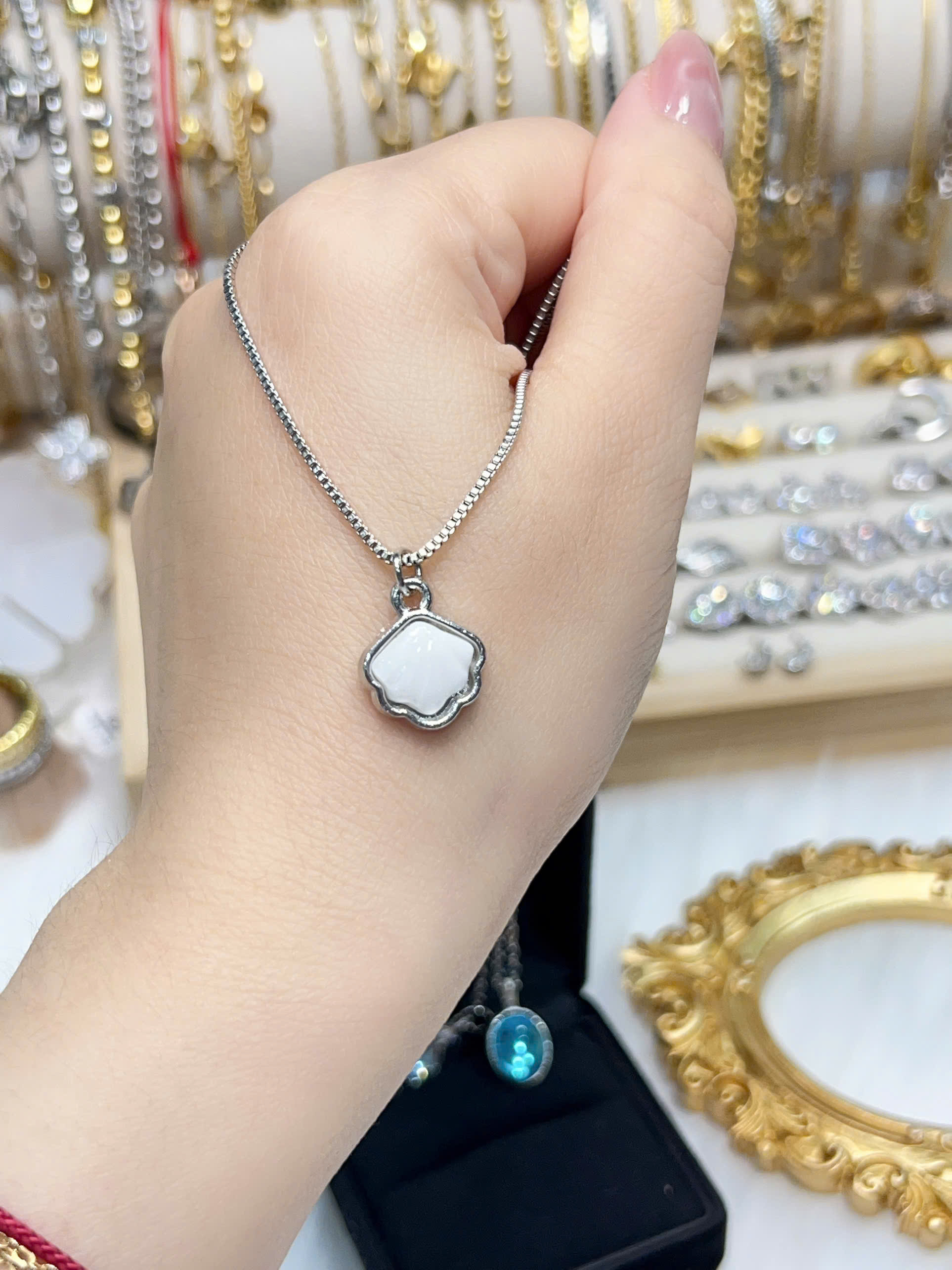 [Thanh lý tồn kho] Dây chuyền Titan - BST nhiều kiểu dáng dây chuyền màu trắng