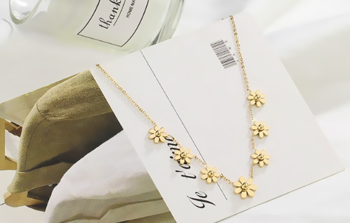 Dây chuyền Titan - TN043 - 7 hoa cúc